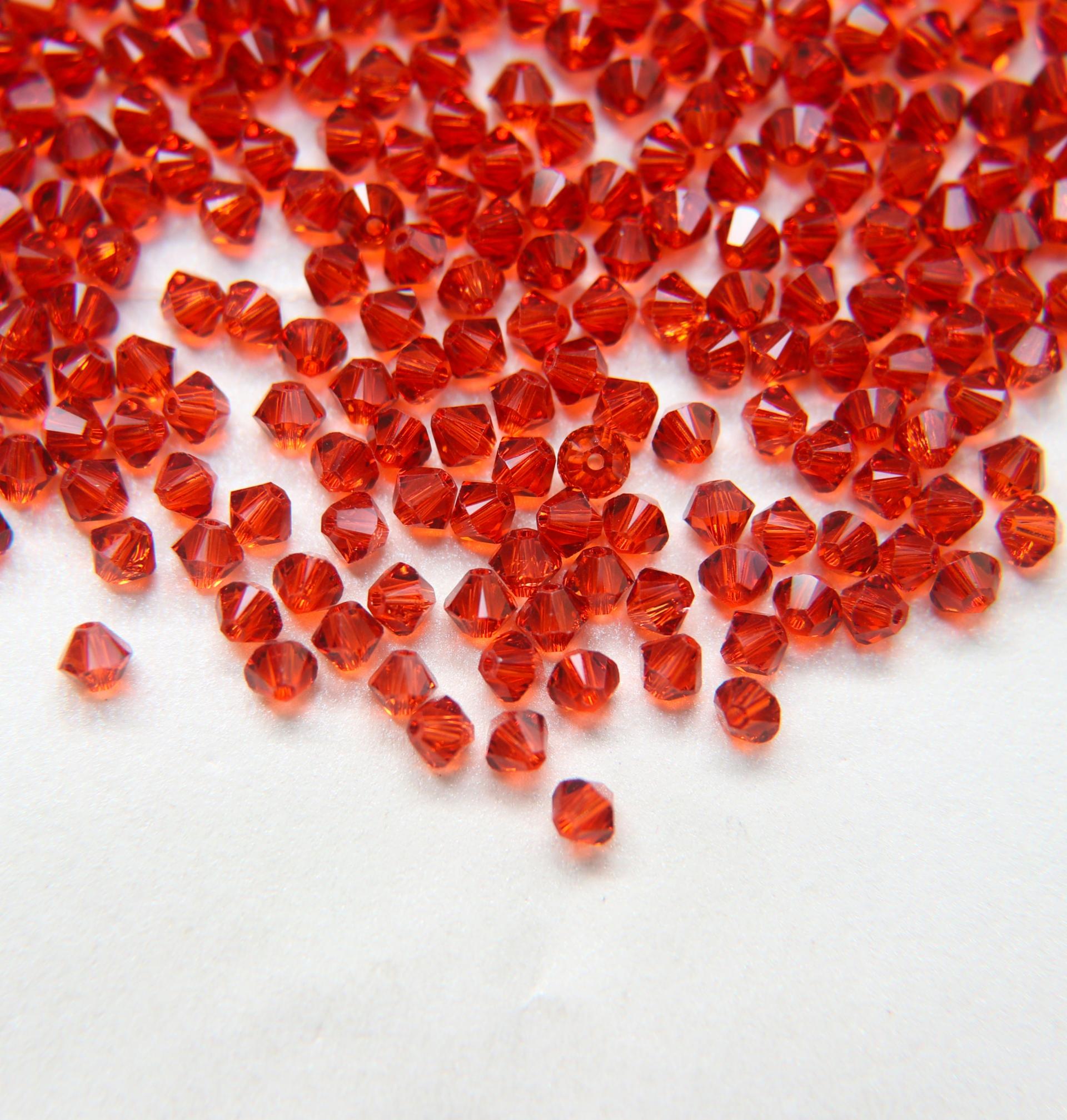 4mm Indian Red (374) Swarovski Bicone beads 36/72/144/432/720 Pieces (289) embroidery materials, jewelry making, craft supplies, decorations