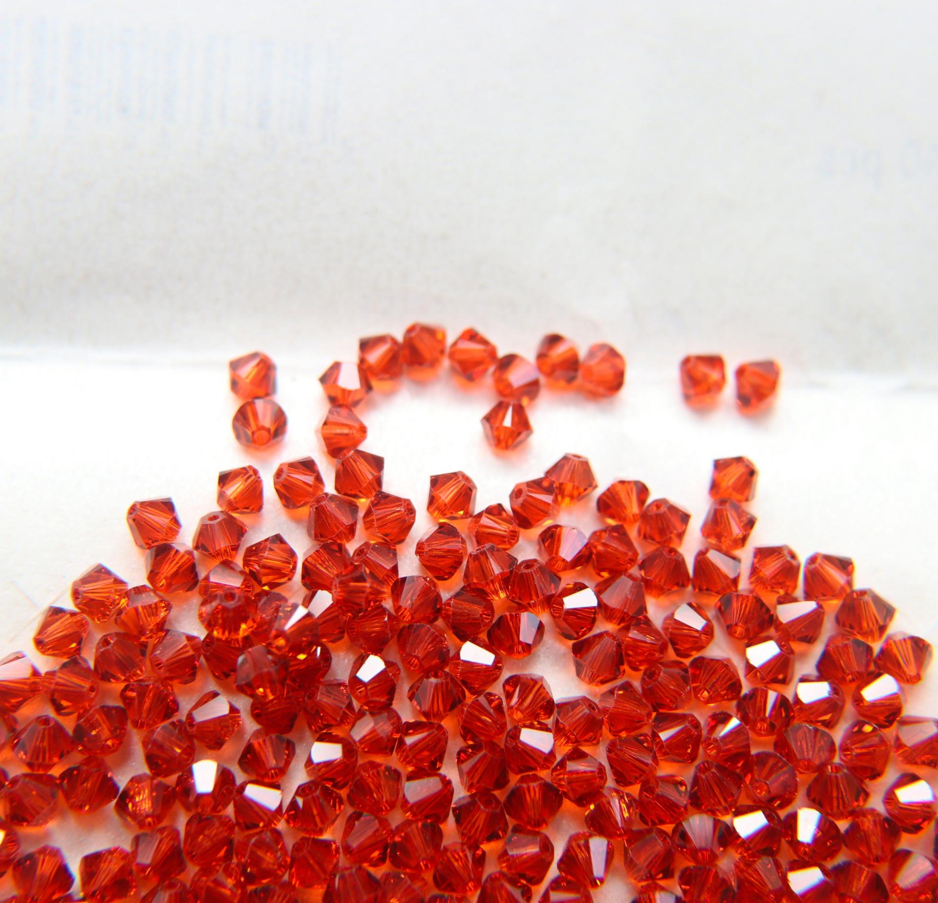 4mm Indian Red (374) Swarovski Bicone beads 36/72/144/432/720 Pieces (289) embroidery materials, jewelry making, craft supplies, decorations
