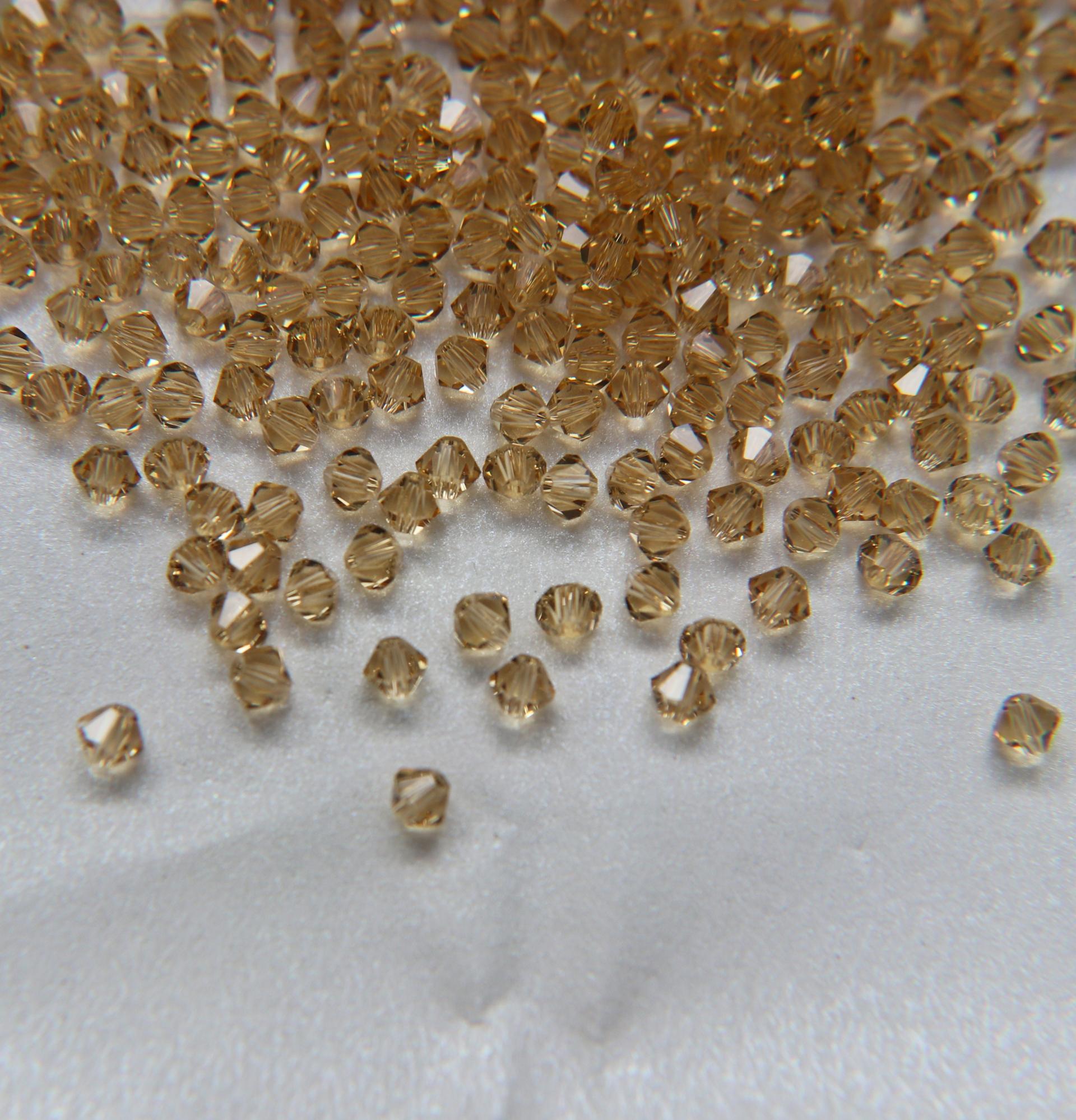 4mm Crystal Champagne Swarovski Bicone Beads 36/72/144/432/720 Pieces loose beads, jewelry making, couture embellishment