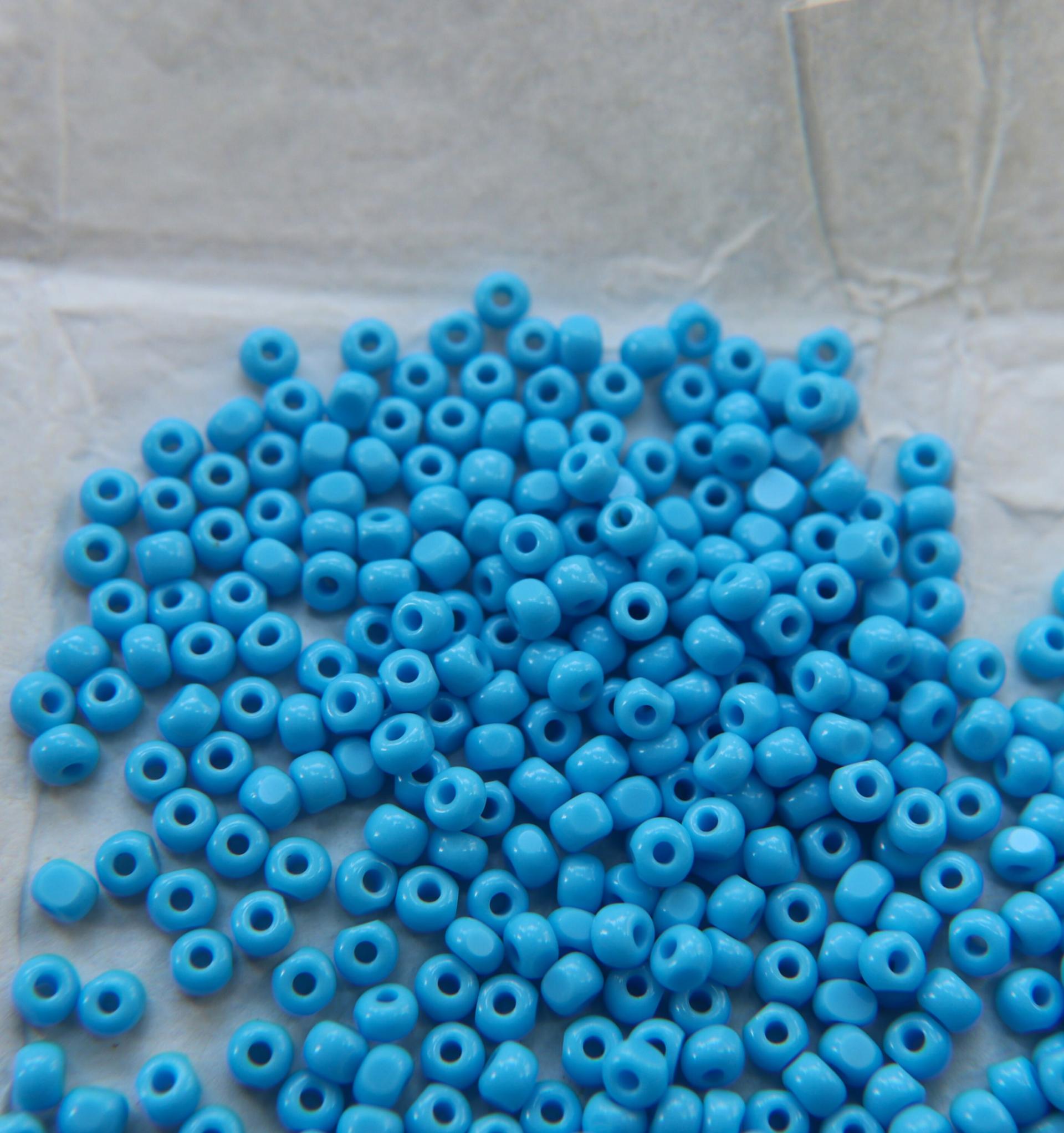6/0 Charlotte Cut Beads Opaque Turquoise 10/20/50/250/500 Grams glass beads, jewelry supply, vintage findings, craft supply, rare whit