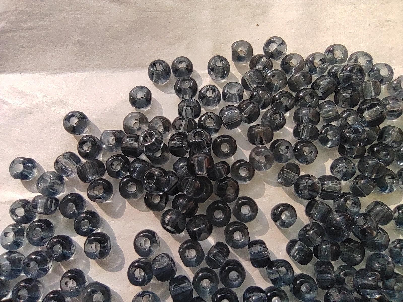 6/0 Charlotte Cut Beads 40010 Transparent Grey 10/20/50/250/500 Grams glass beads, jewelry supply, vintage findings, craft supply, rare whit