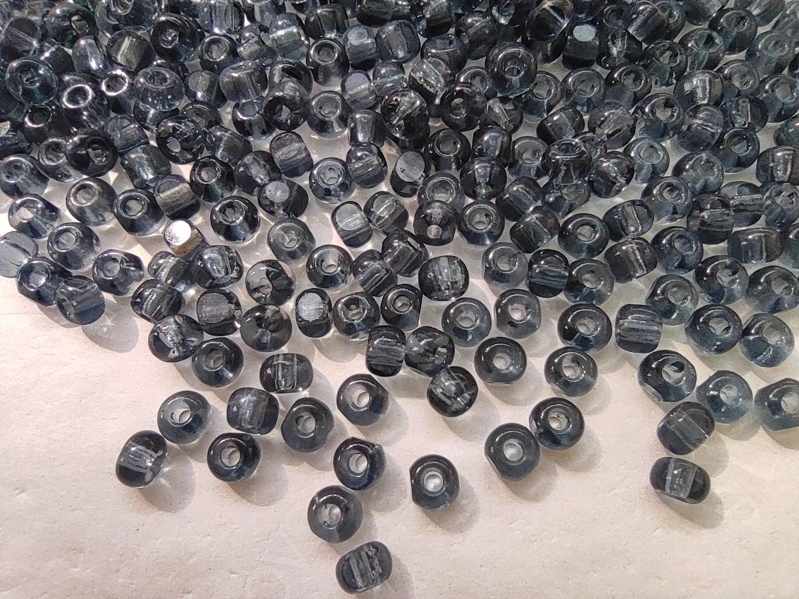 6/0 Charlotte Cut Beads 40010 Transparent Grey 10/20/50/250/500 Grams glass beads, jewelry supply, vintage findings, craft supply, rare whit