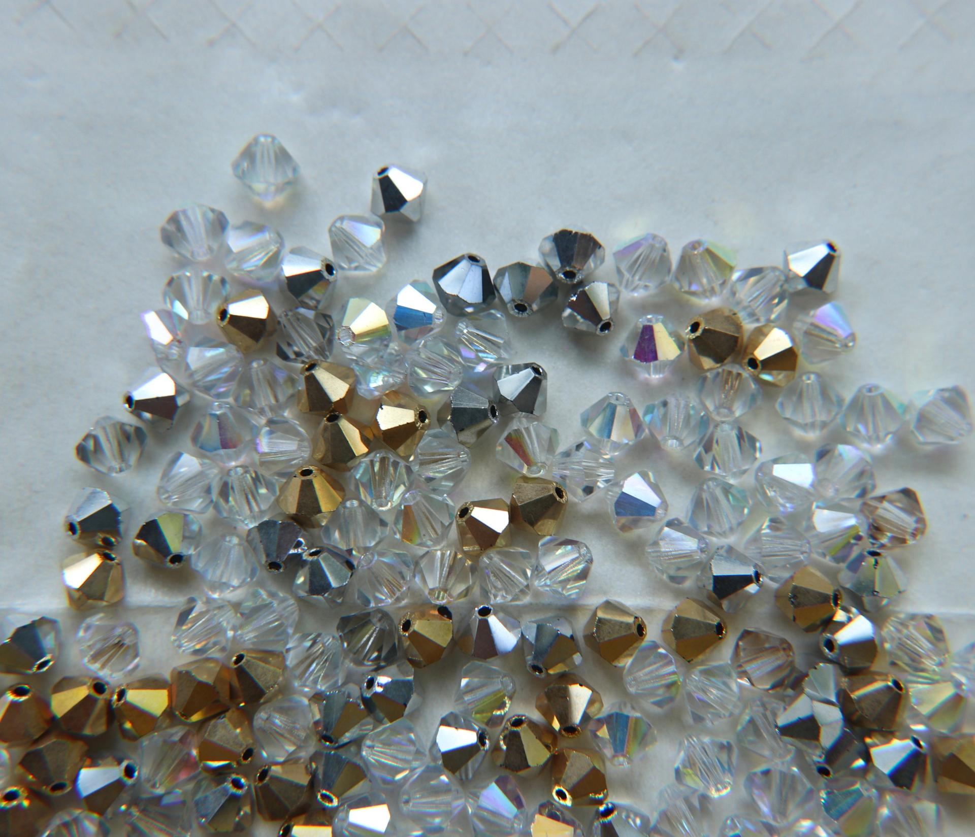 6mm Bridal Designer Mix Preciosa Bicone Beads 12/36/72/144/288 Pieces jewelry making/embroidery materials / premium vintage materials