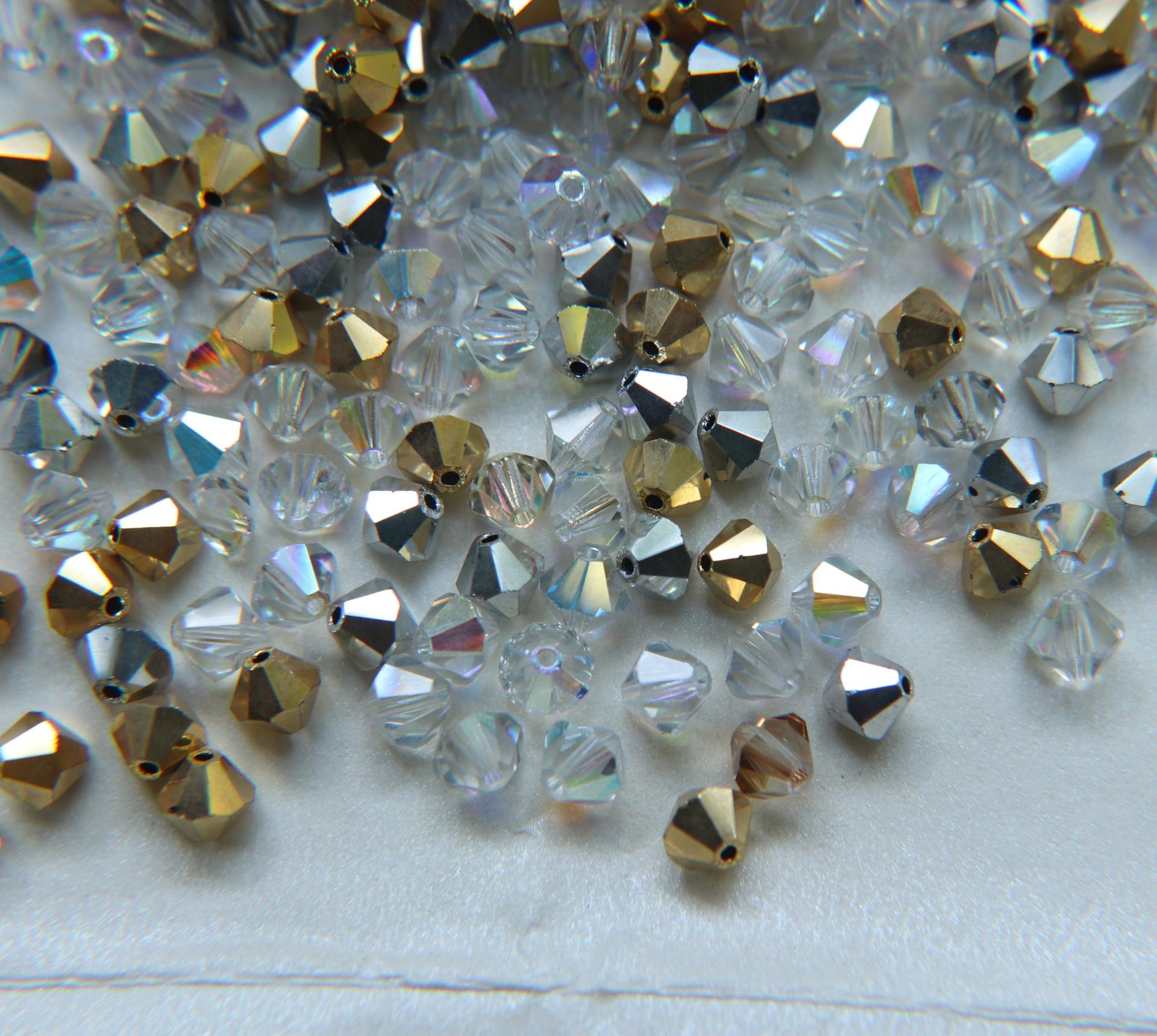 6mm Bridal Designer Mix Preciosa Bicone Beads 12/36/72/144/288 Pieces jewelry making/embroidery materials / premium vintage materials
