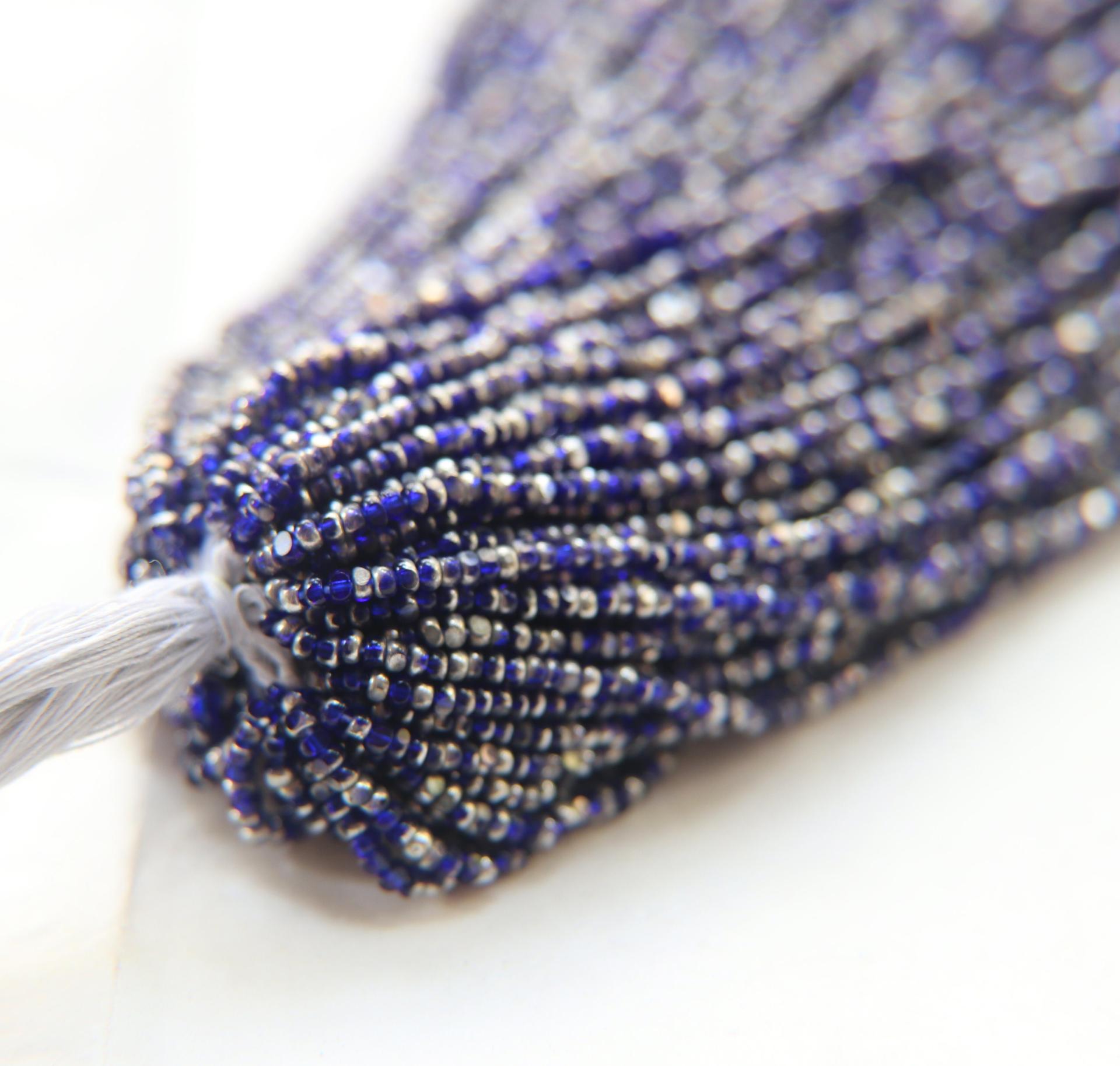 13/0 Charlotte Cut Beads Patina Transparent Royal Blue Silver 5/10/20/50/250/500 Grams glass beads, jewelry supply, findings, craft supply