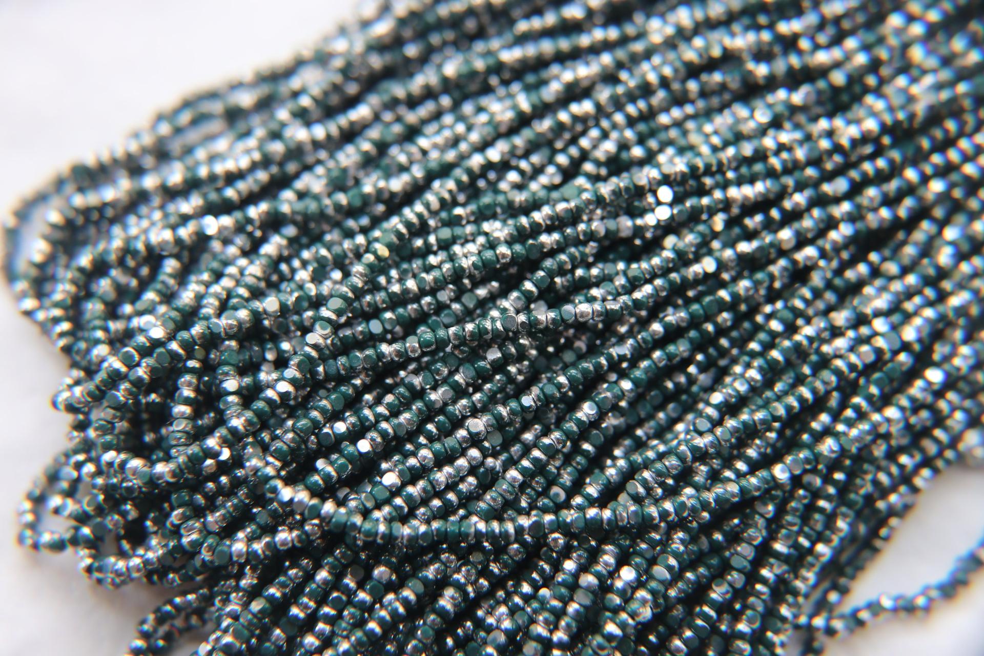 11/0 Hanks Charlotte Cut Beads Patina Opaque Emerald Silver 1/5/25/50/100 Hanks PREMIUM SEED BEADS