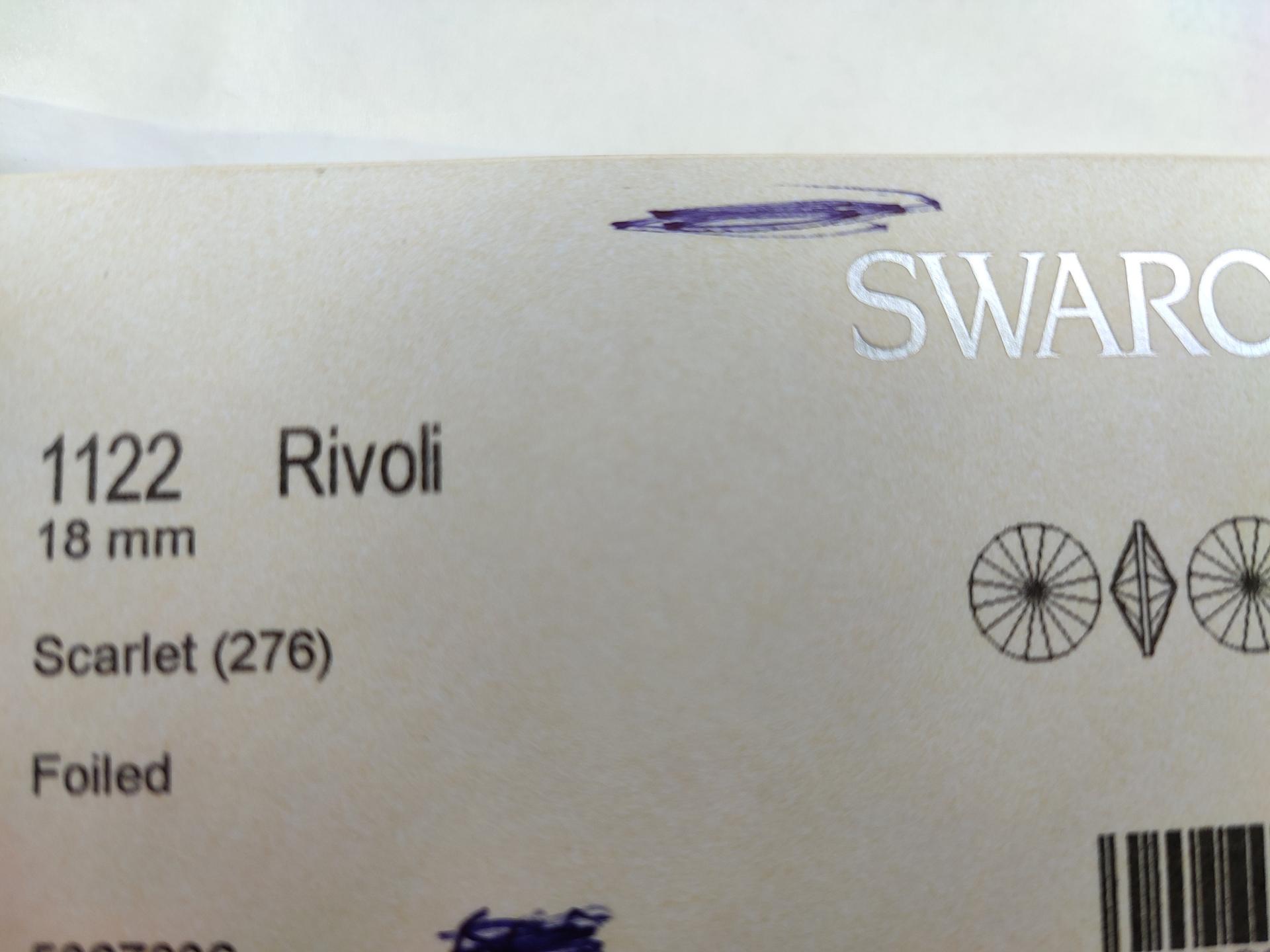 18mm Swarovski 1122 Rivoli Scarlet Foiled 2/6 pieces jewelry making stones, Premium materials