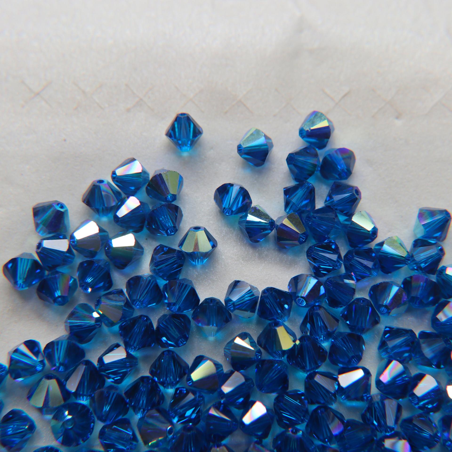 6mm Capri Blue AB (243) Swarovski Bicone Cuts 12/36/72/144/288 Pieces jewelry making/embroidery materials / premium vintage materials