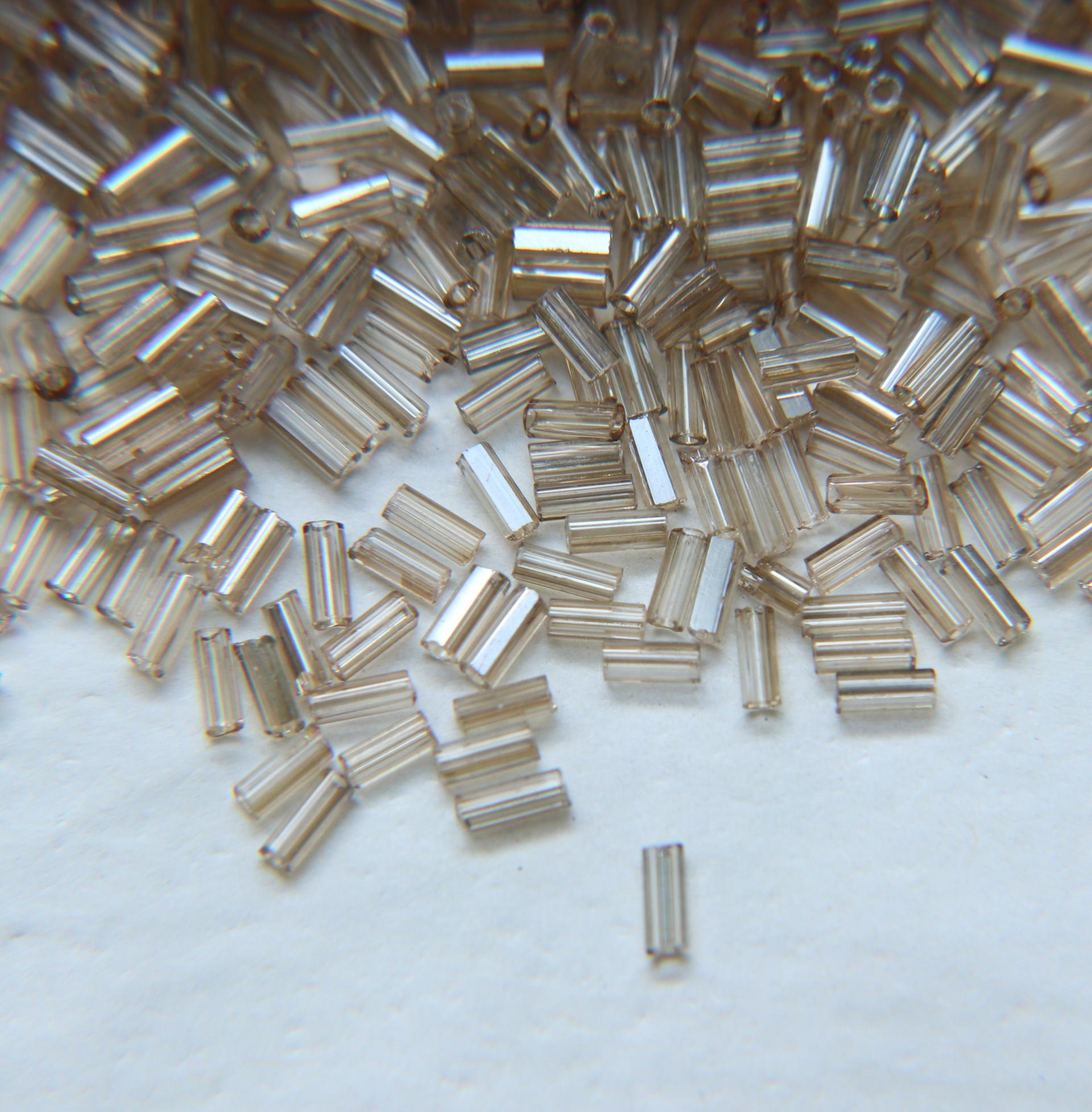 True Cuts Size 2 (2x4mm) Bugle Beads 5/10/20/50/250/500 Grams Patina Crystal Golden Honey loose tube beads