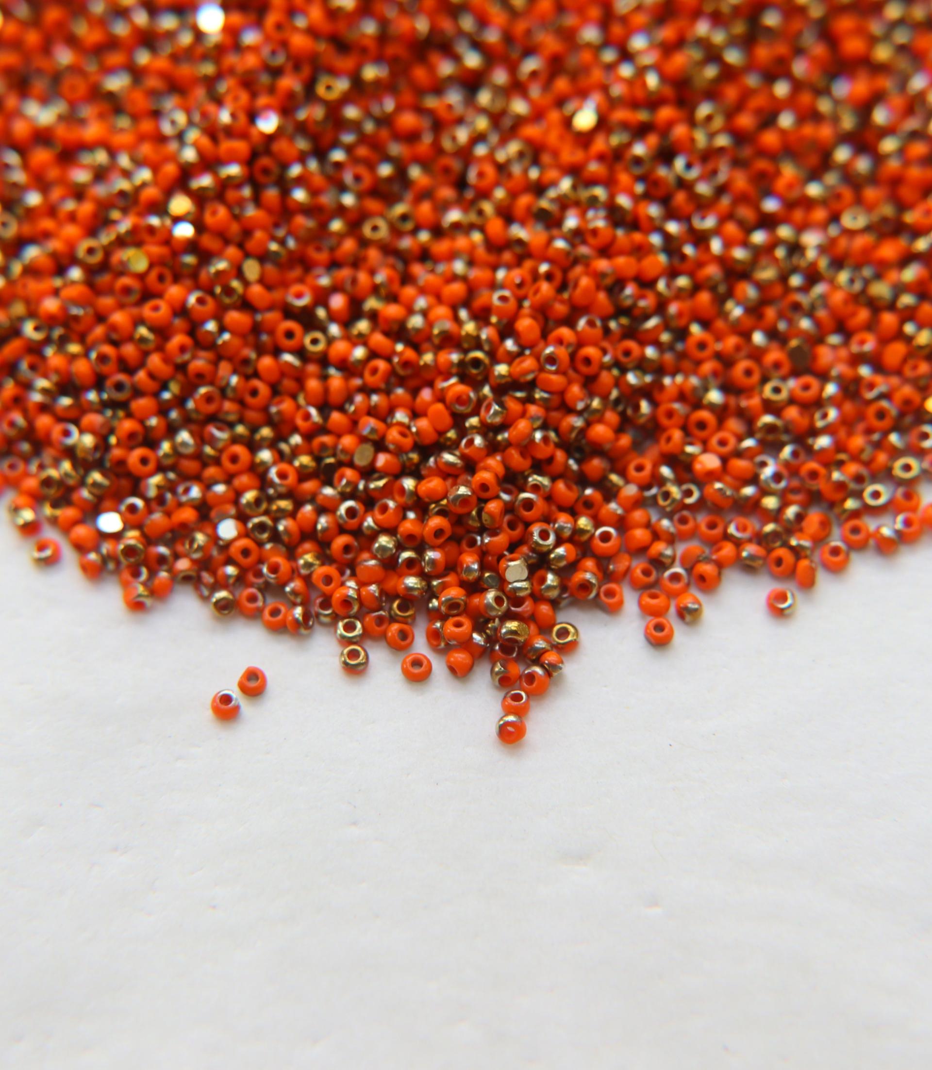 13/0 Charlotte Cut Beads Patina Orange Opaque Bronze Gold 5/10/20/50/250/500 Grams PREMIUM MATERIALS