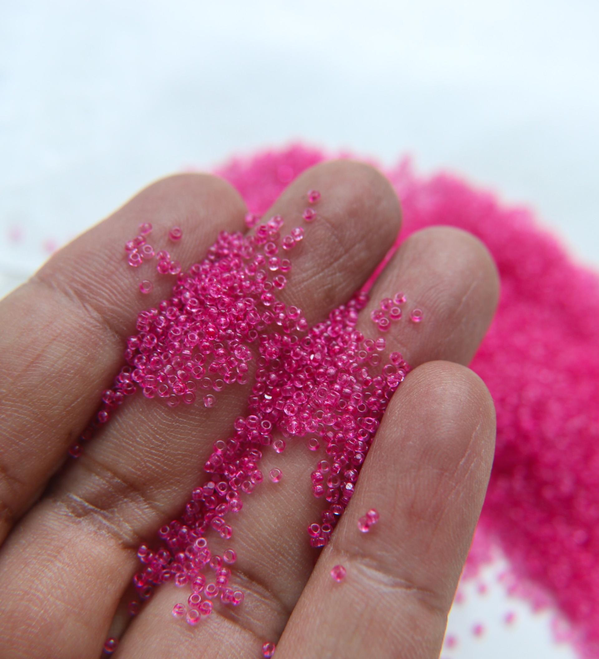 11/0 Charlotte Cut Beads Rose Transparent (Dyed) 10/20/50/250/500 Premium Seed beads, Native jewelry making
