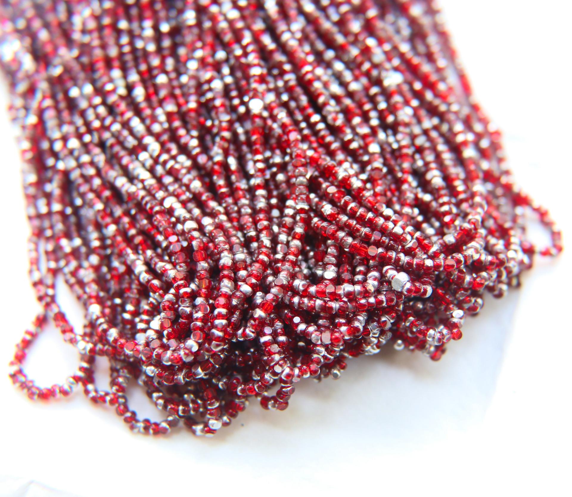 11/0 Hanks Charlotte Cut Beads Patina Transparent Light Siam Silver 1/5/25/50/100 Hanks PREMIUM SEED BEADS