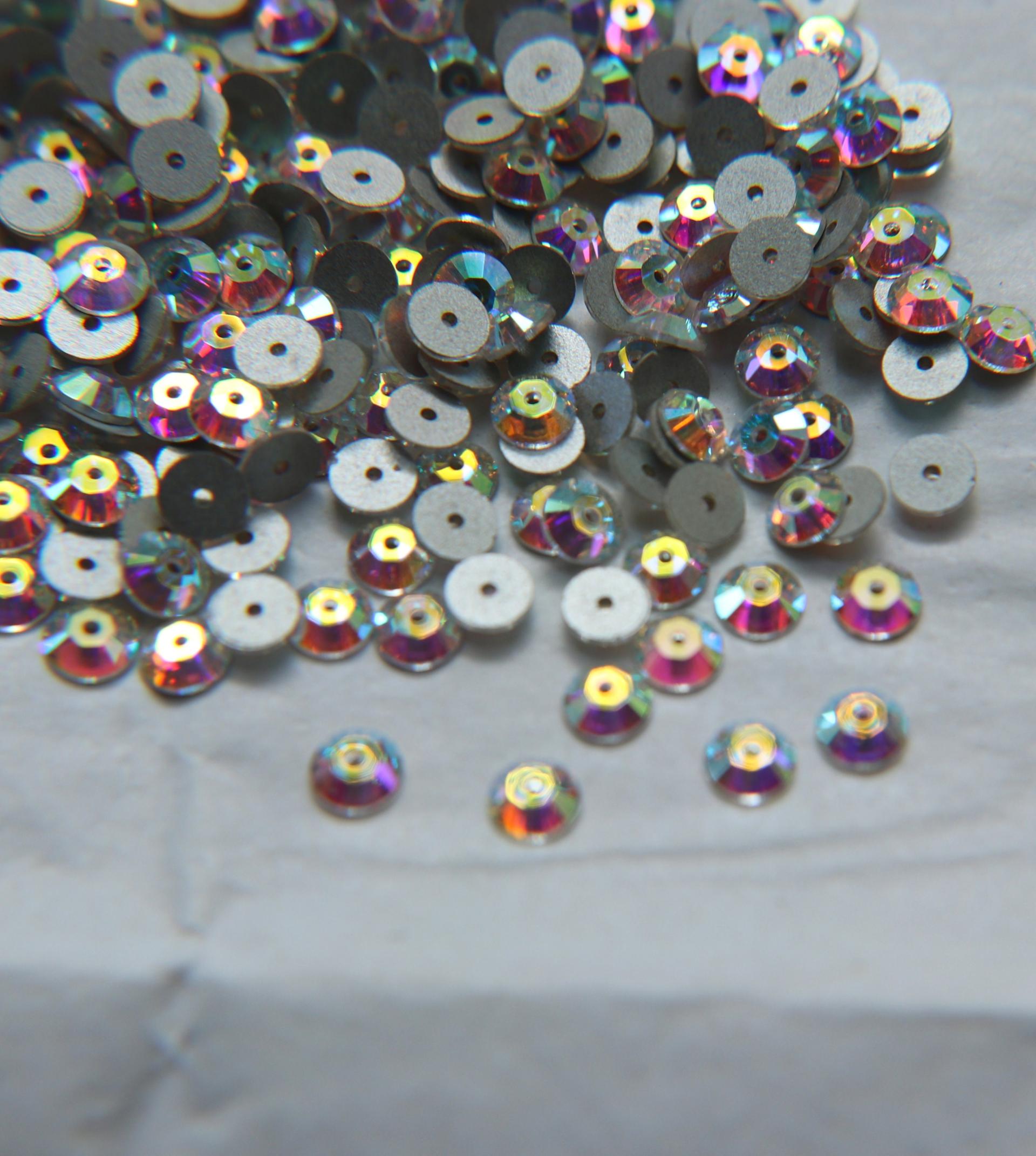 5 MM Swarovski Crystal Aurore Boreale Xillion Lochrose Sew-on STONES 3128 24/72/144/720 Pieces, embroidery materials, wedding decorations
