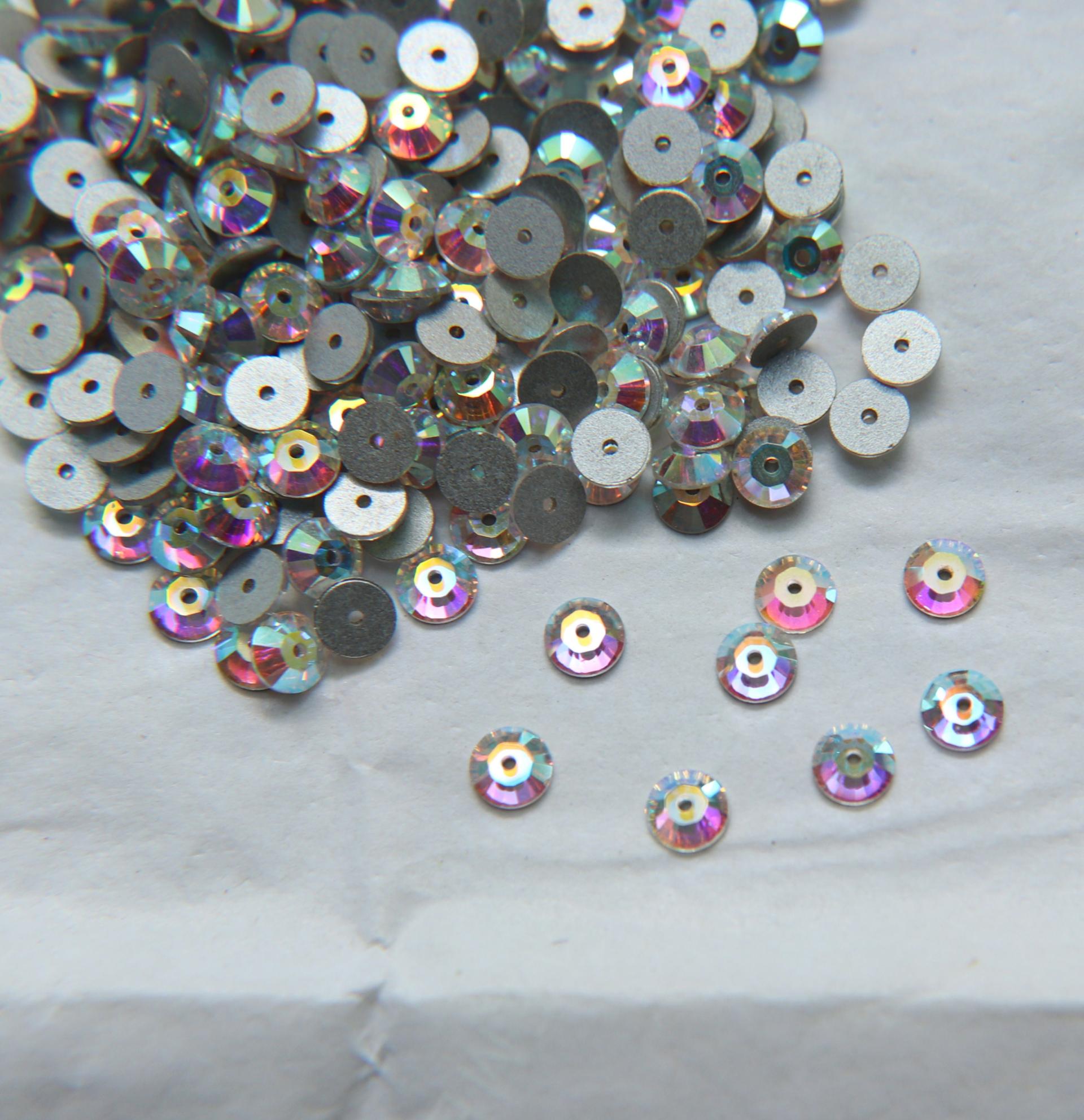5 MM Swarovski Crystal Aurore Boreale Xillion Lochrose Sew-on STONES 3128 24/72/144/720 Pieces, embroidery materials, wedding decorations