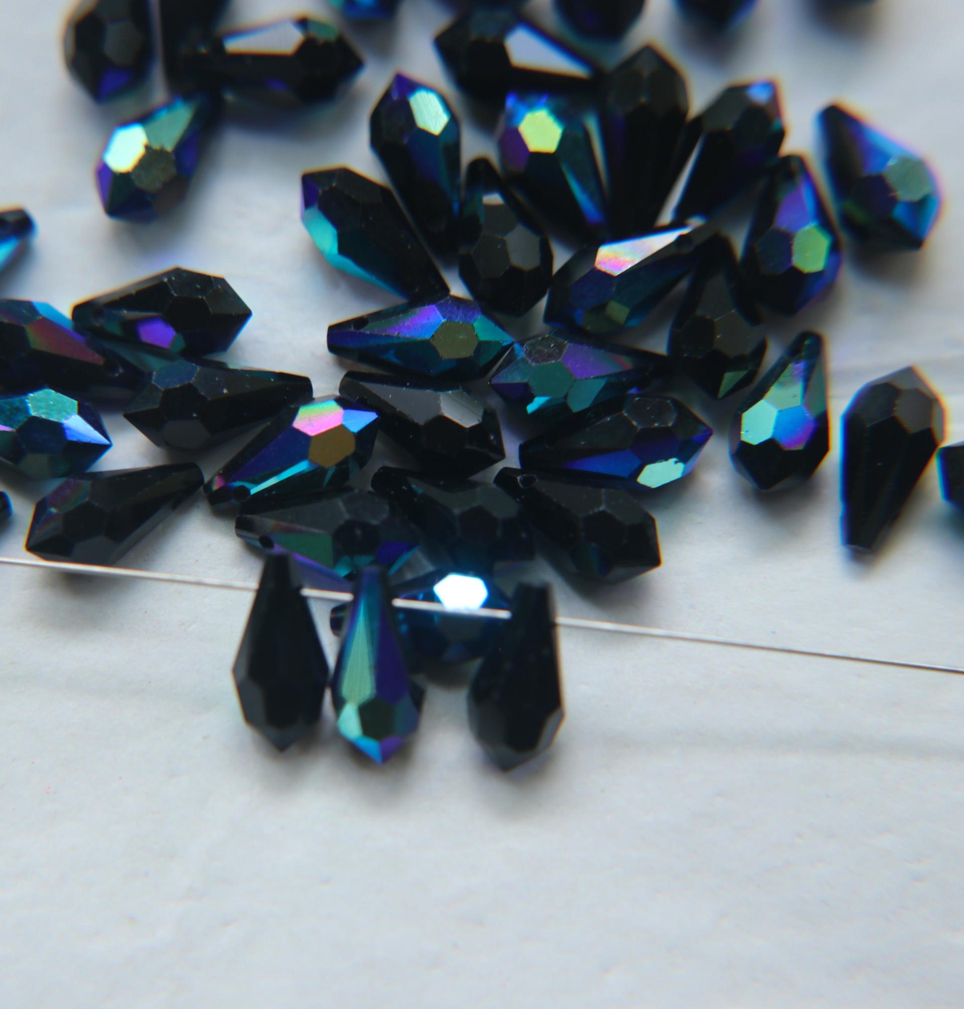 6010 Swarovski Pendants in Jet AB 6000 Teardrop drop Pendant 13 x 6.5 MM Fancy Crystal drops 2/6/12/36 Pieces
