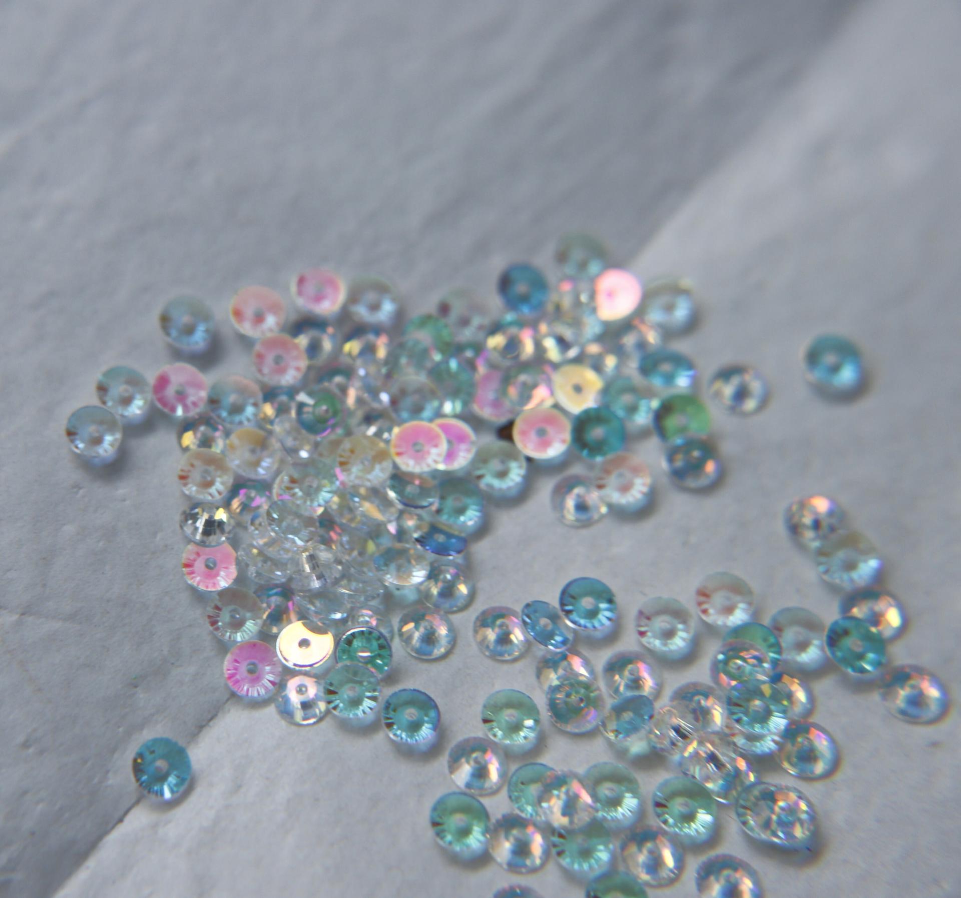 4mm Swarovski Crystal Transmission V Round Beads Spacers Sew-On Style 3128 or 3112 or 3000 36/72/144/1440 Pieces, embroidery materials