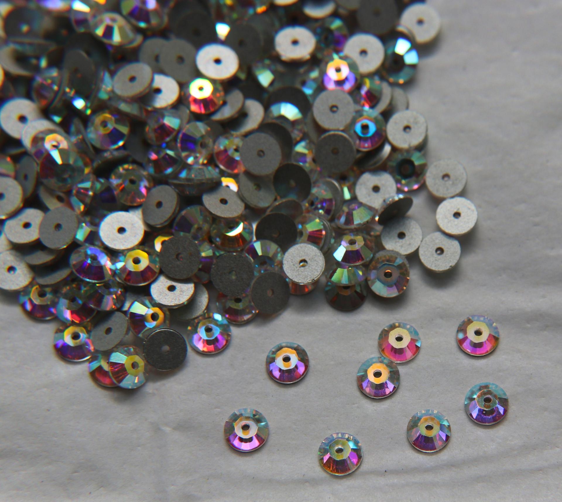 5 MM Swarovski Crystal Aurore Boreale Xillion Lochrose Sew-on STONES 3128 24/72/144/720 Pieces, embroidery materials, wedding decorations