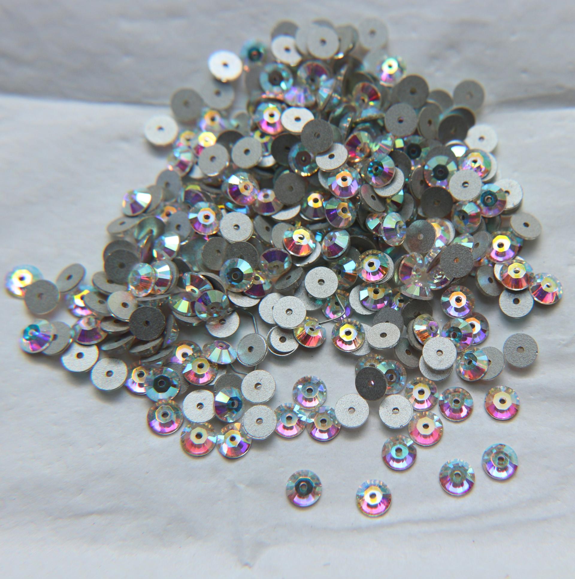 5 MM Swarovski Crystal Aurore Boreale Xillion Lochrose Sew-on STONES 3128 24/72/144/720 Pieces, embroidery materials, wedding decorations