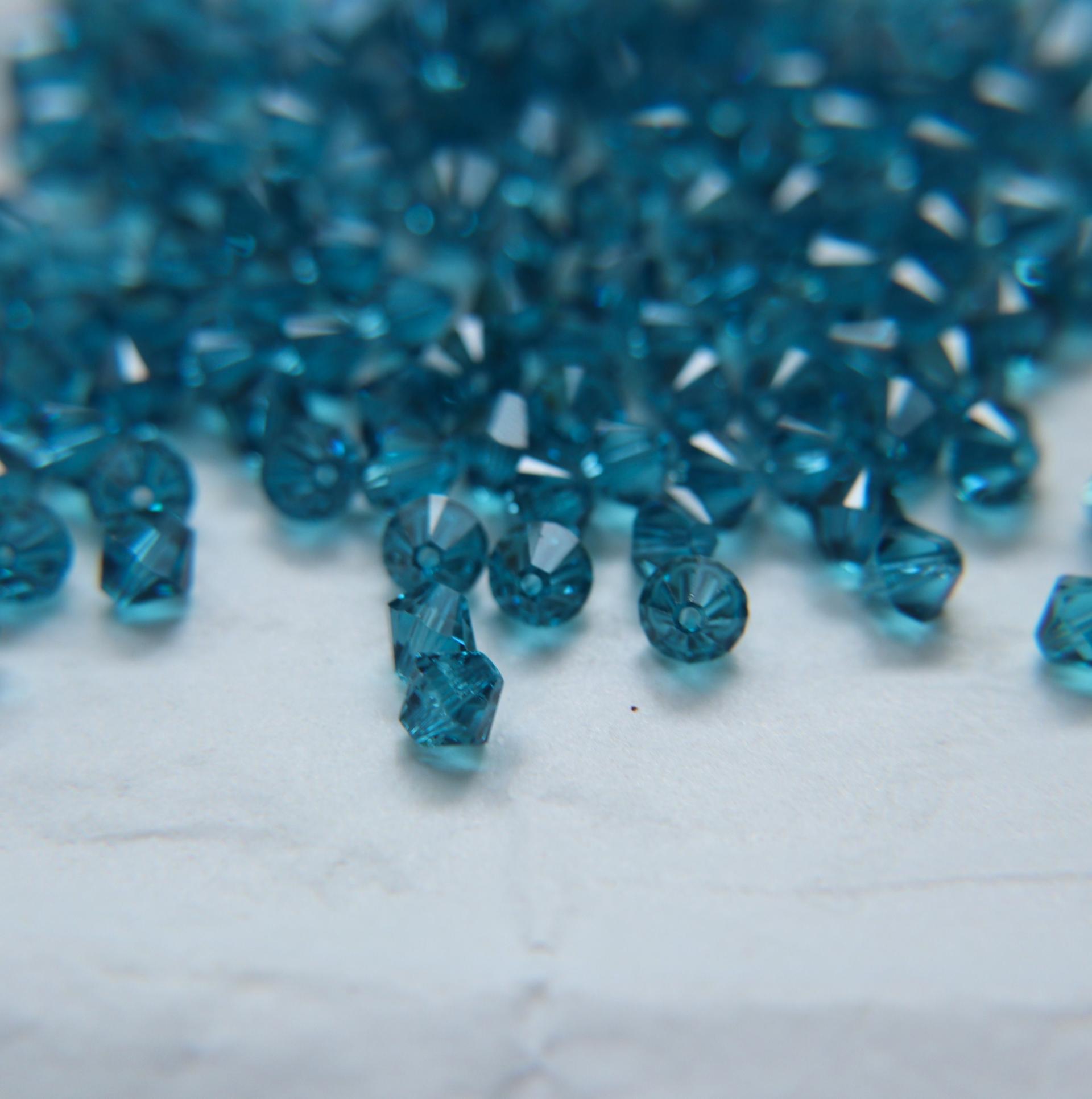 6mm INDICOLITE Swarovski Bicone 20 Gross (2880 Pieces) Jewelery making beads Rare findings, craft supplies, vintage embellishment