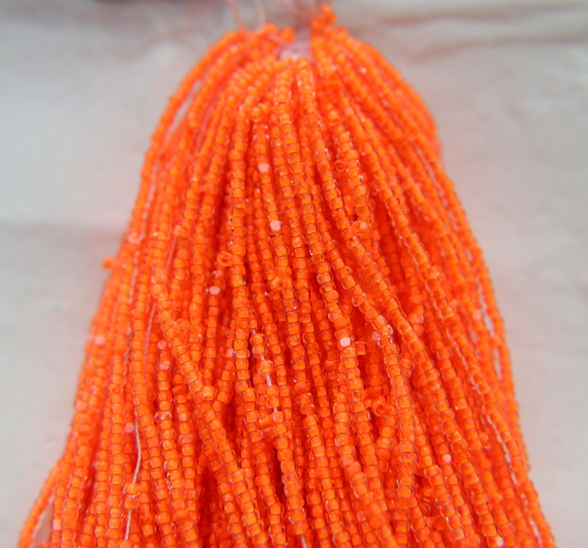 13/0 Hanks Charlotte Cut Beads Neon Orange Linings 1/5/25/50/100 Hanks 1.6mm jewellery rare glass beads, jewelry supply, native supply