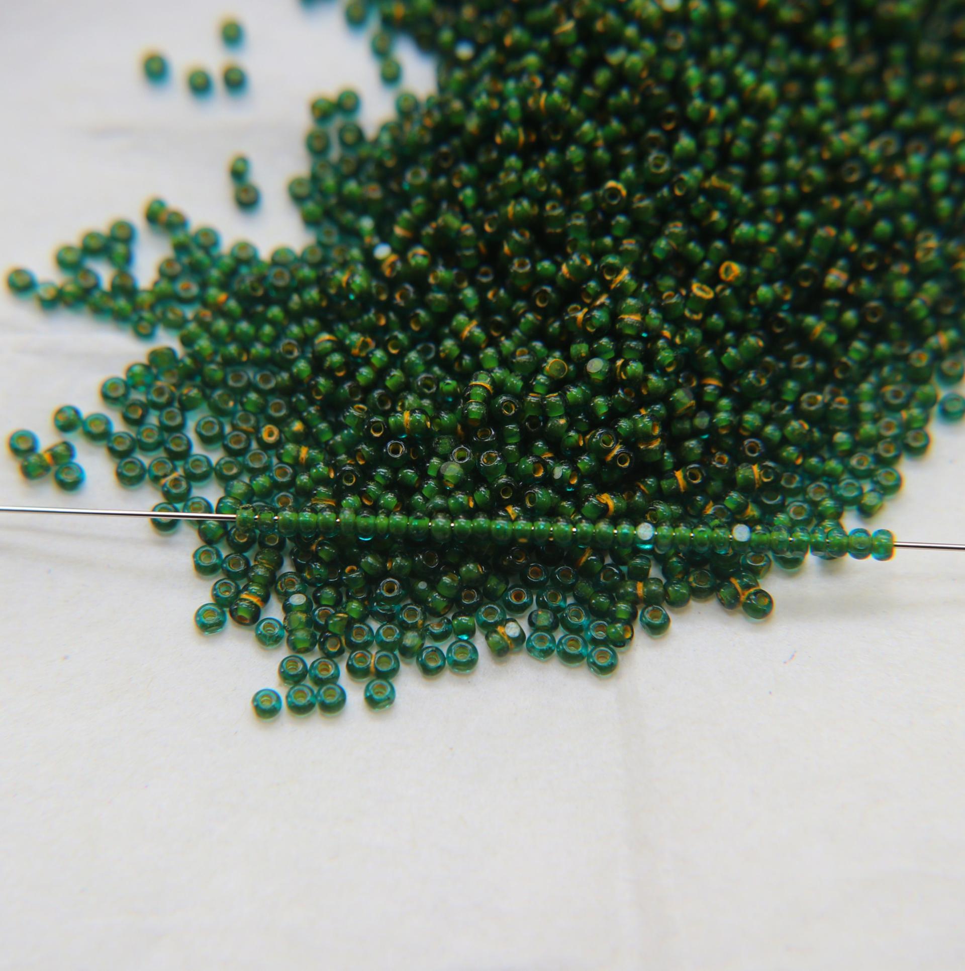 11/0 True cuts Charlotte Beads Teal Green Yellow Lined 10/20/50/250/500 Grams PREMIUM SEED BEADS, Native Supply