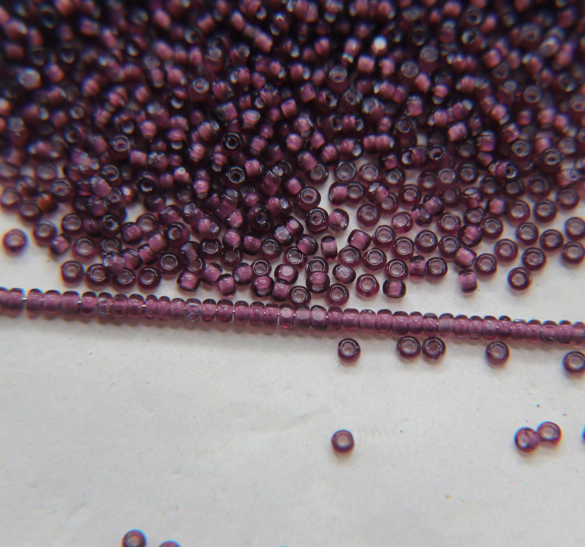 11/0 True cuts Charlotte Beads Amethyst White Lined 10/20/50/250/500 Grams PREMIUM SEED BEADS, Native Supply