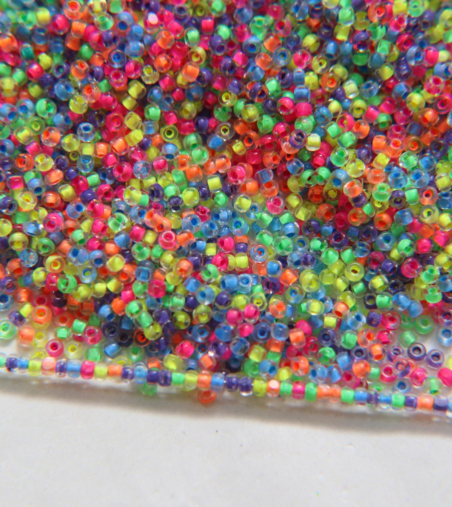 11/0 True cuts Charlotte Beads Multi Neon Beads 10/20/50/250/500 Grams PREMIUM SEED BEADS, Native Supply