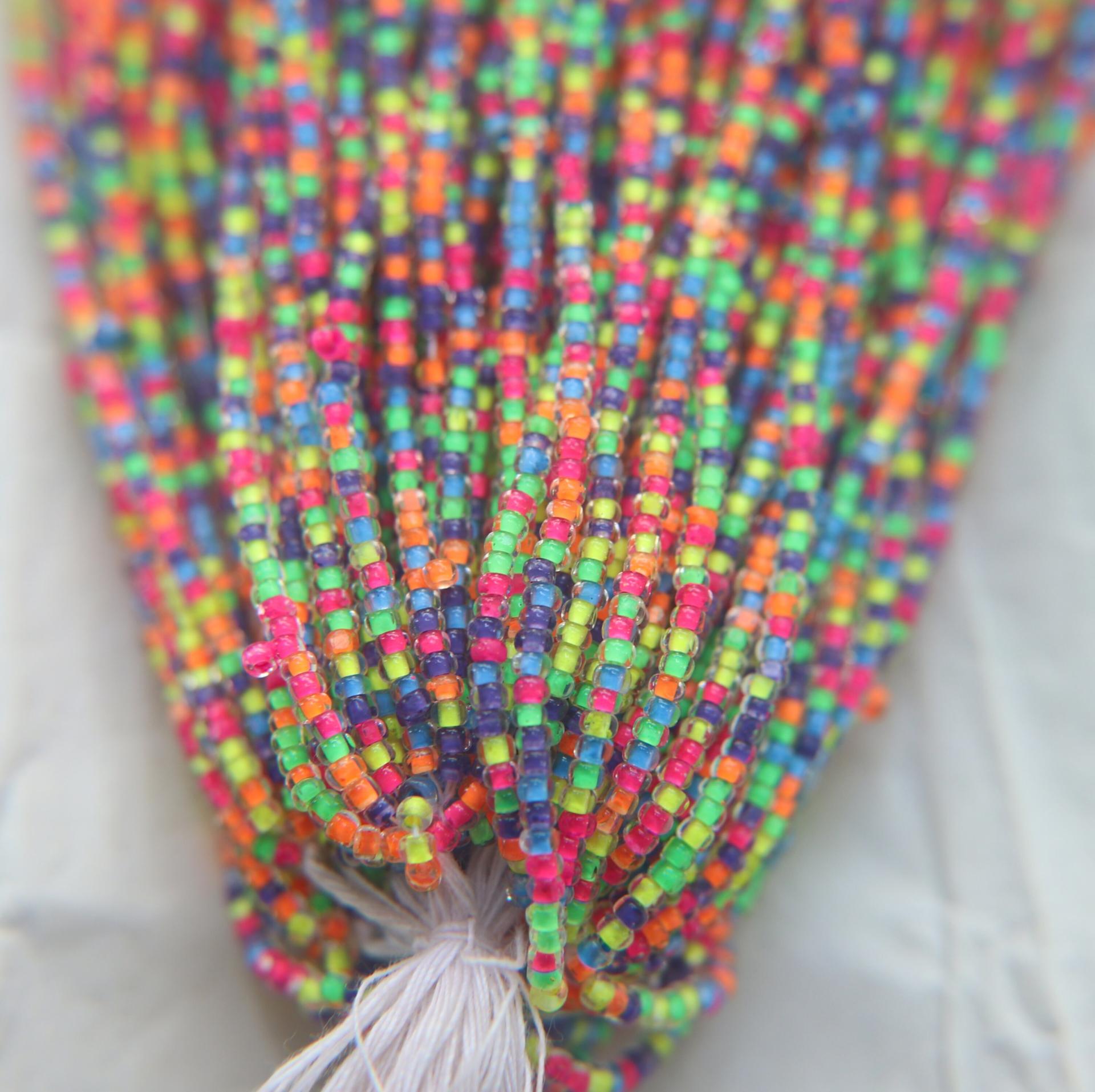 13/0 Hanks Charlotte Cut Beads Multi Neon Linings 1/5/25/50/100 Hanks 1.6mm jewellery rare glass beads, jewelry supply, native supply