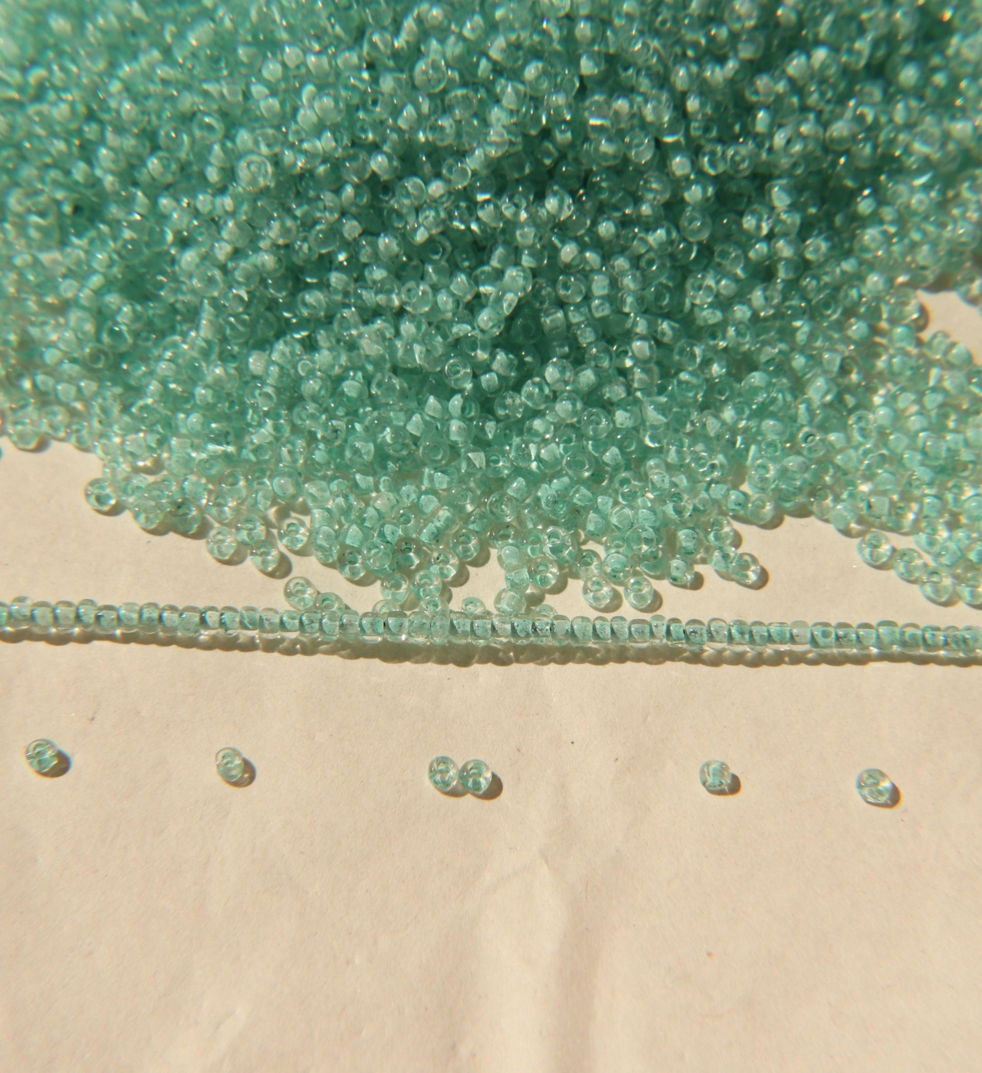 11/0 True cuts Charlotte Beads Crystal Mint Lined 10/20/50/250/500 Grams PREMIUM SEED BEADS, Native Supply