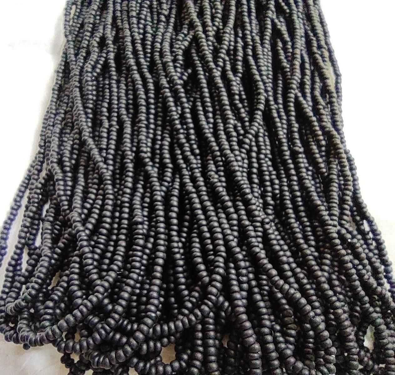 13/0 Czech Seed Bead MATT Black 1/5/25/50/100 Full hanks Preciosa Ornella loose beads, mix beads, embroidery materials, craft supplies