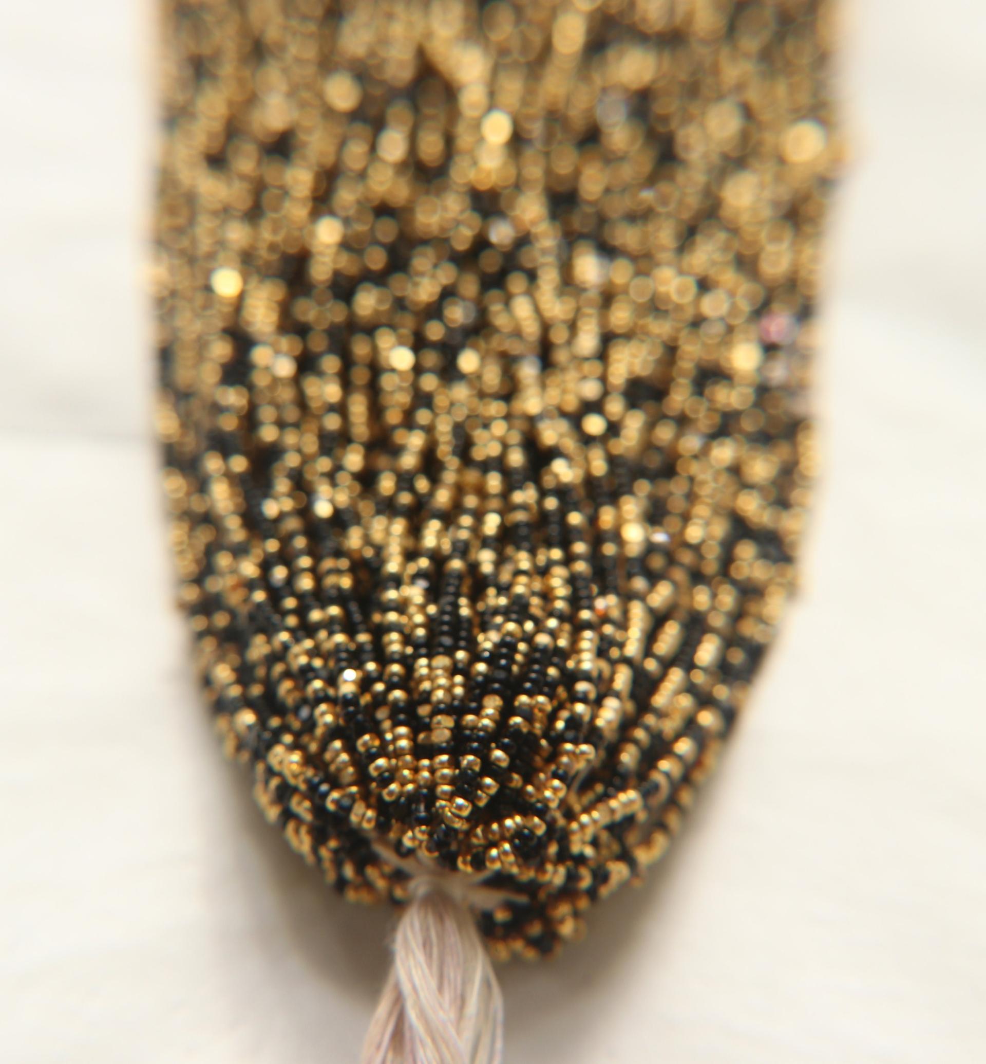 11/0 Hanks Charlotte true Cut Beads Jet Black Gold Patina 1/5/25/50/100 Hanks PREMIUM SEED Beads, vintage supplies