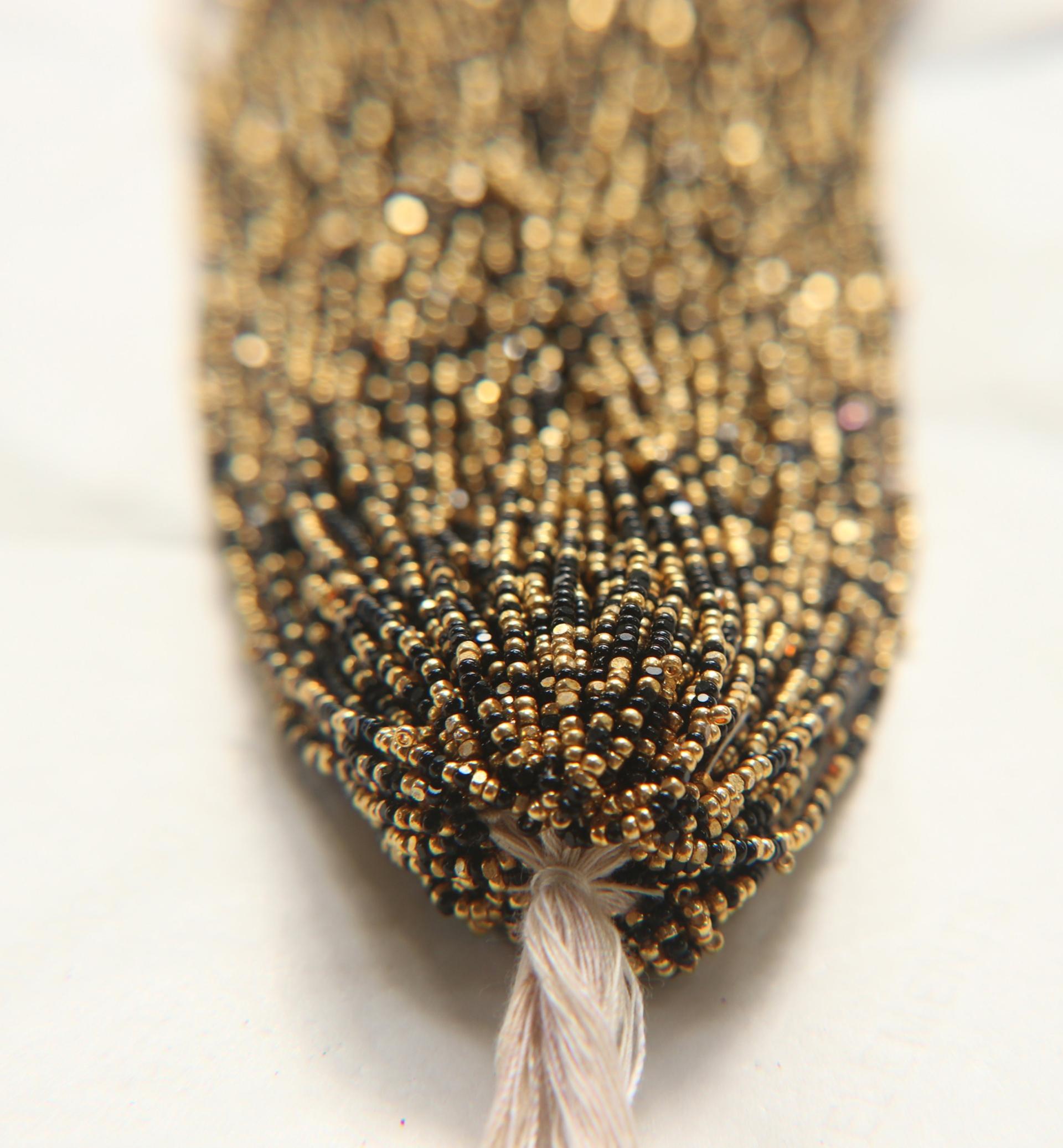 11/0 Hanks Charlotte true Cut Beads Jet Black Gold Patina 1/5/25/50/100 Hanks PREMIUM SEED Beads, vintage supplies