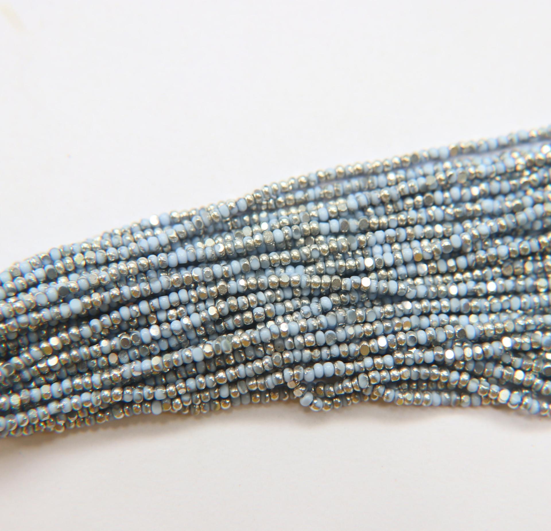 13/0 Charlotte true Cut Beads Patina Light Pale Blue opaque Silver 10/20/50/250/500 Grams PREMIUM SEED Beads, Native Beads Supplies