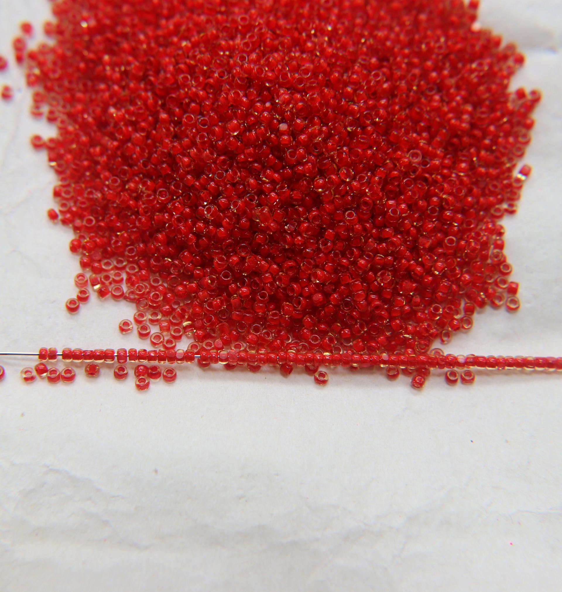 11/0 True cuts Charlotte Beads Honey Red Lined 10/20/50/250/500 Grams PREMIUM SEED BEADS, Native Supply