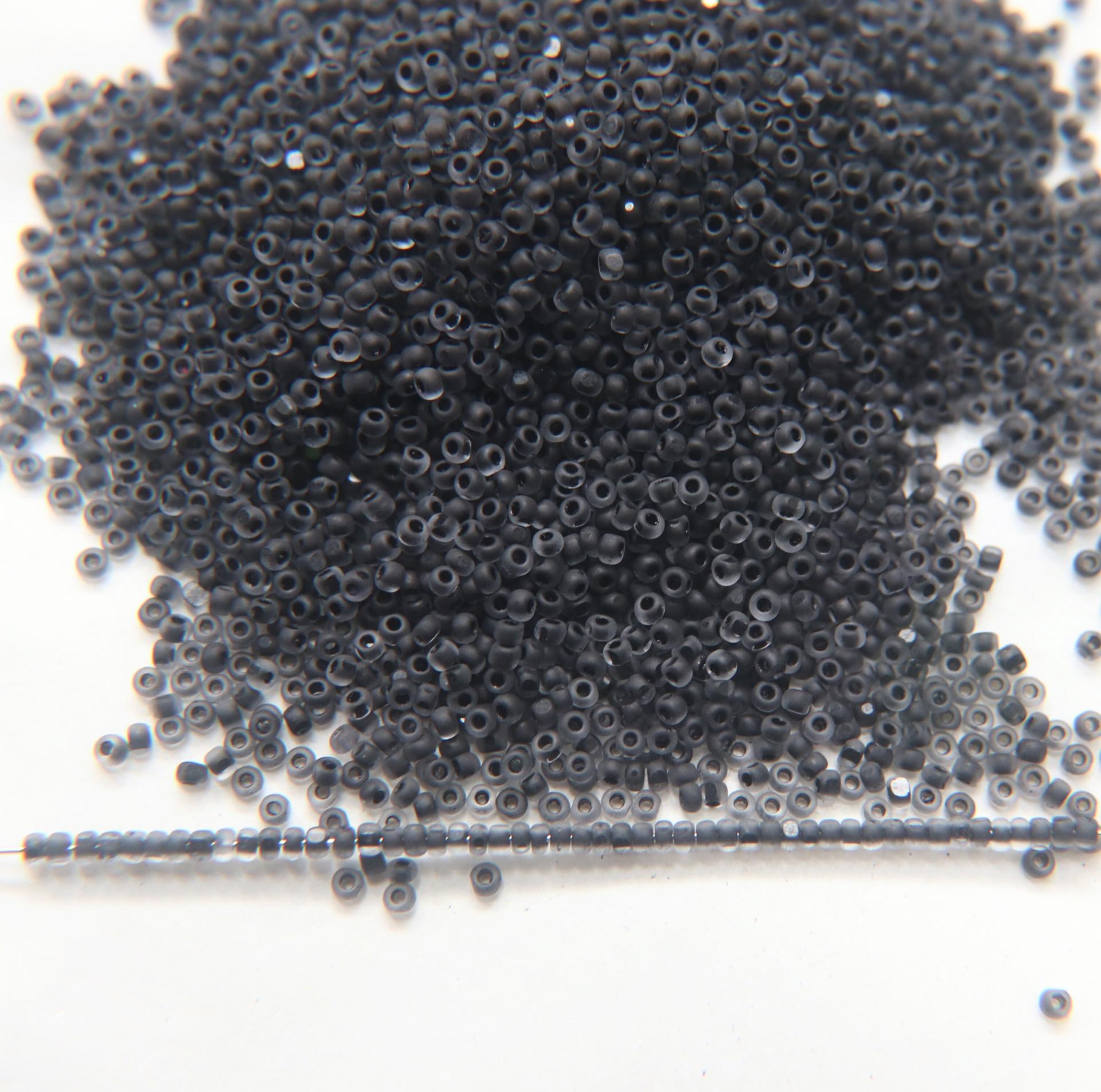 13/0 Charlotte Cut Beads Crystal Matt Black Lined 5/10/20/50/250/500 Grams embroidery materials, jewelry making, vintage beads, rare finding