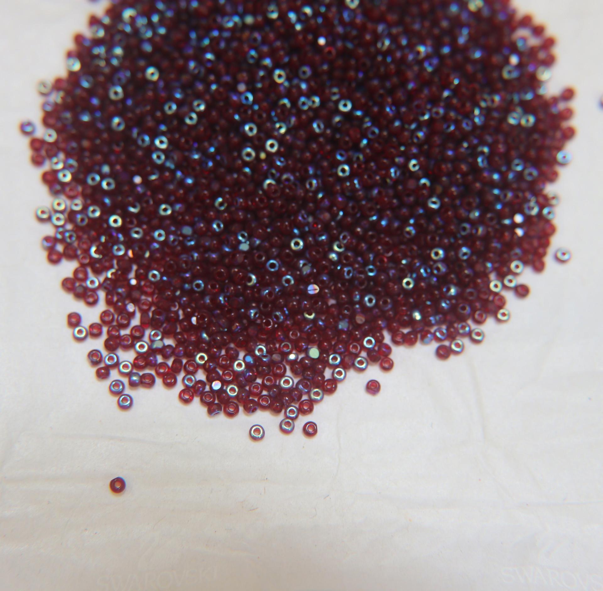 11/0 Charlotte Cut Beads Patina Transparent Garnet Aurore Boreale 10/20/50/250/500 Grams PREMIUM MATERIALS