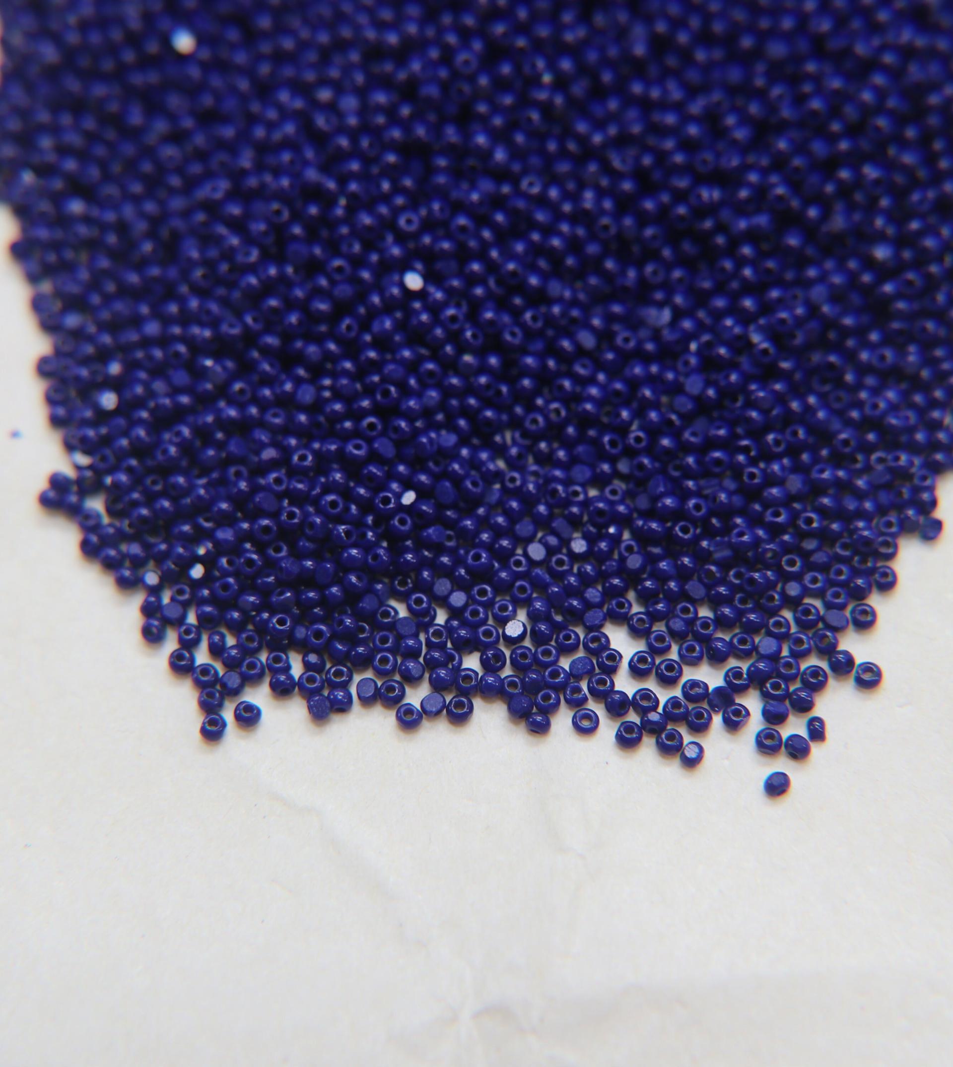 13/0 Charlotte Cut Beads Deep Blue Opaque 5/10/20/50/250/500 Grams native supplies, jewelry making, embroidery materials, vintage bead