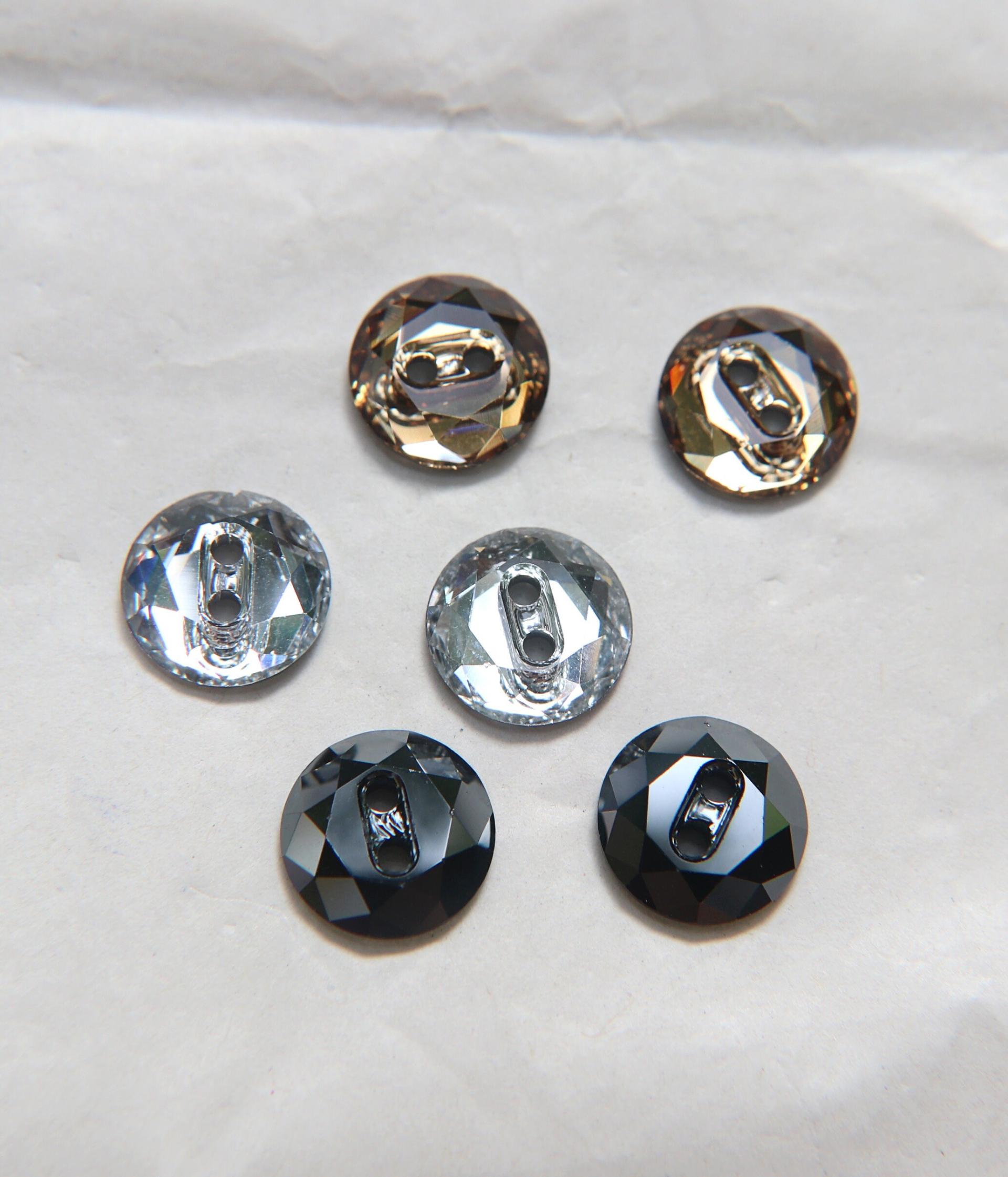 12 mm Vintage Swarovski Metallic Blue Button 2 holes 2/6/12/36 pieces Article 3014 Vintage Crystal Foiled
