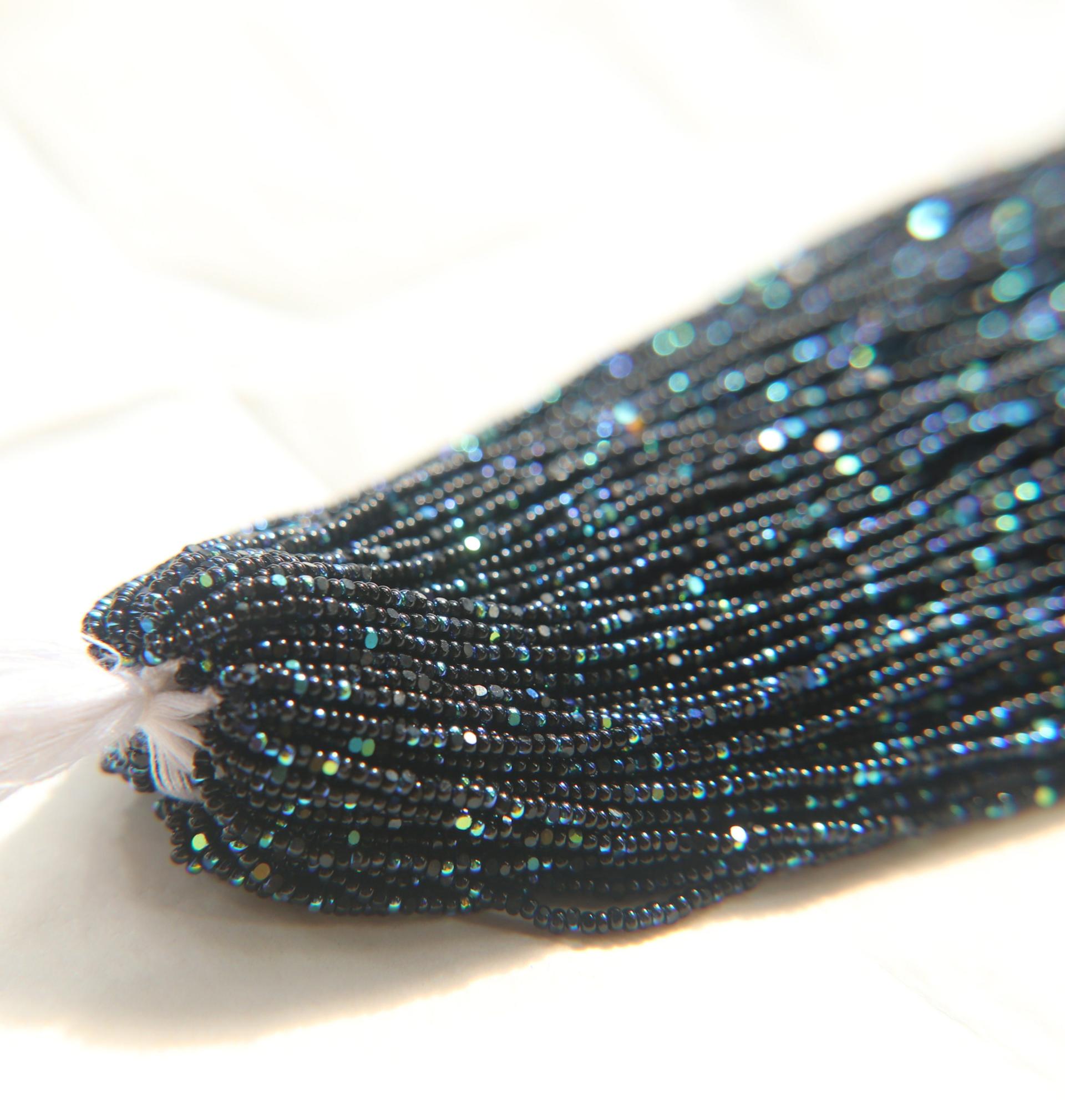 13/0 Hanks Charlotte Cut Beads Patina Jet Black Aurore Boreale 1/5/25/50/100 Hanks 1.6mm glass beads, jewelry supply, findings, craft supply