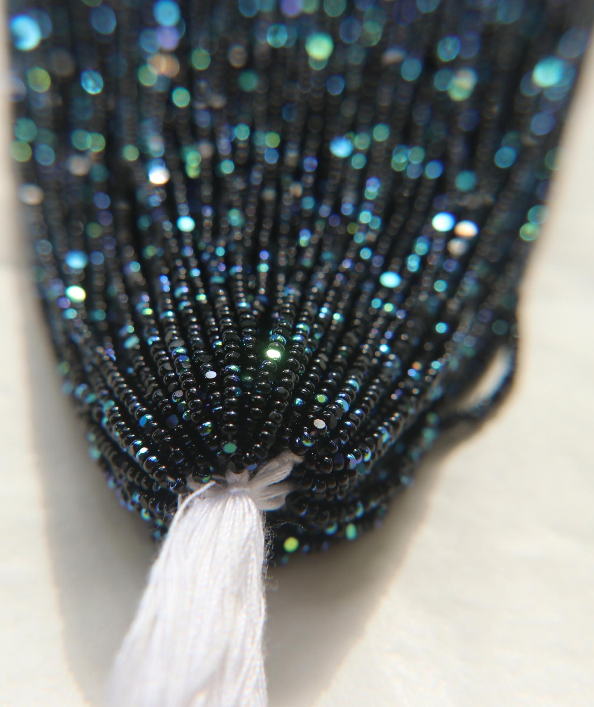 13/0 Hanks Charlotte Cut Beads Patina Jet Black Aurore Boreale 1/5/25/50/100 Hanks 1.6mm glass beads, jewelry supply, findings, craft supply