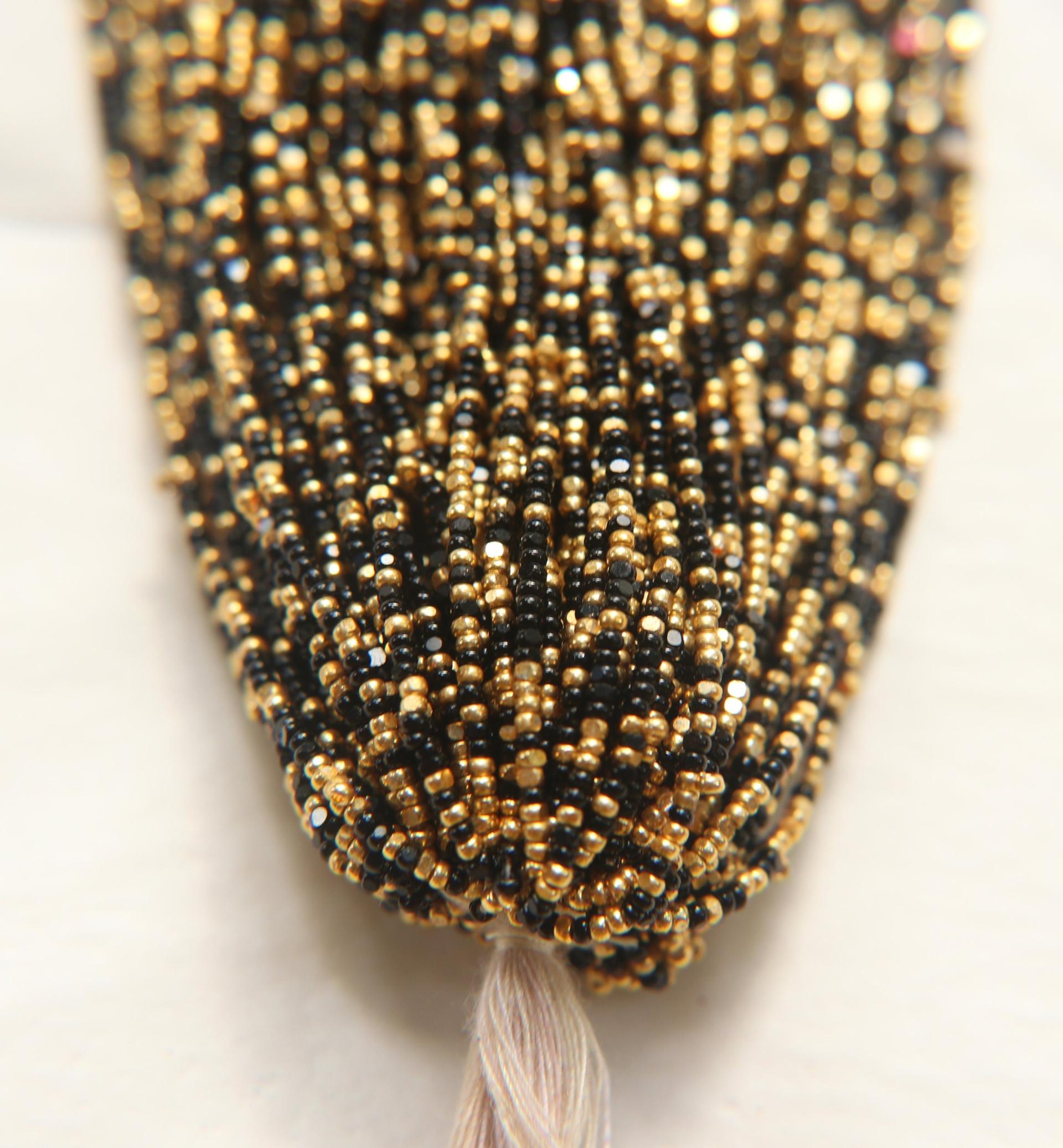 11/0 True Cut Charlotte Beads Jet Black Gold Patina 10/20/50/250/500 Grams Native Beads Supply