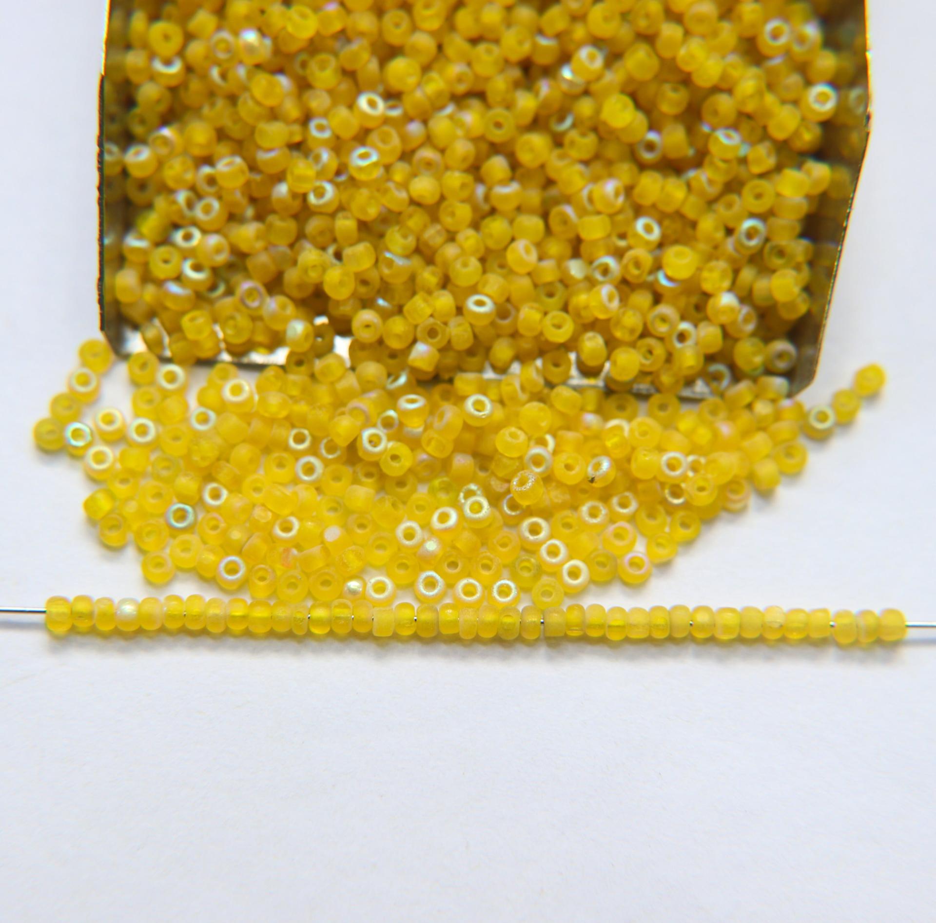 11/0 Charlotte true Cut Beads Patina Matt Yellow Aurore Boreale 10/20/50/250/500 Grams 1300 Pieces loose beads, embroidery materials