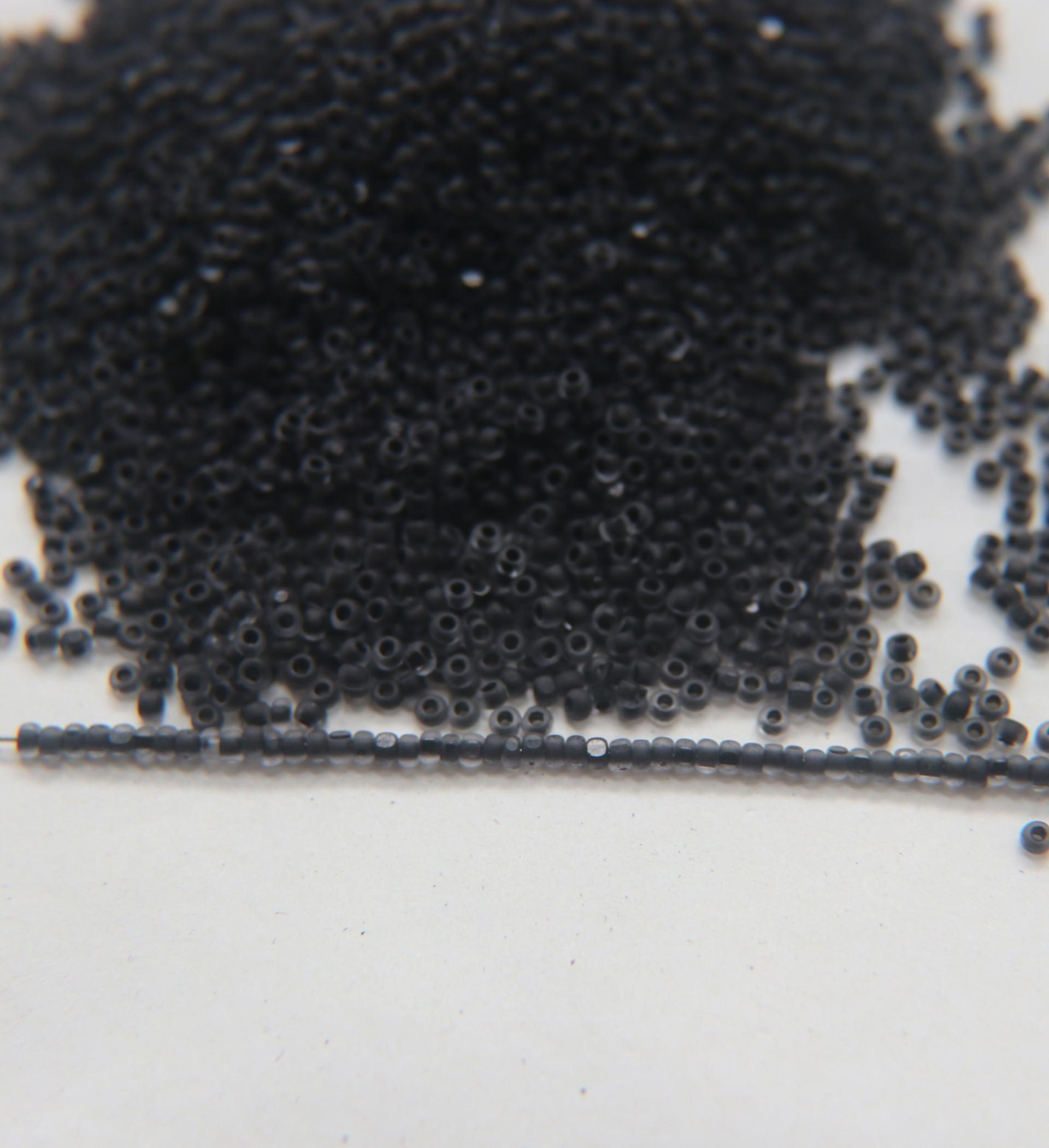 13/0 Charlotte Cut Beads Crystal Matt Black Lined 5/10/20/50/250/500 Grams embroidery materials, jewelry making, vintage beads, rare finding