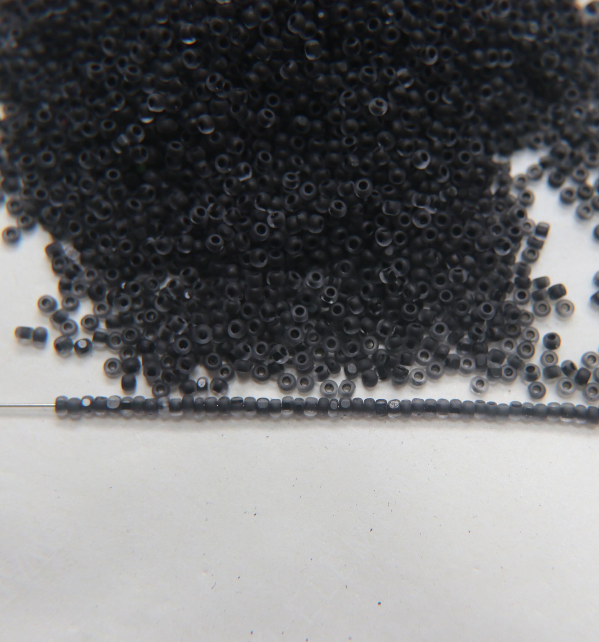 13/0 Charlotte Cut Beads Crystal Matt Black Lined 5/10/20/50/250/500 Grams embroidery materials, jewelry making, vintage beads, rare finding