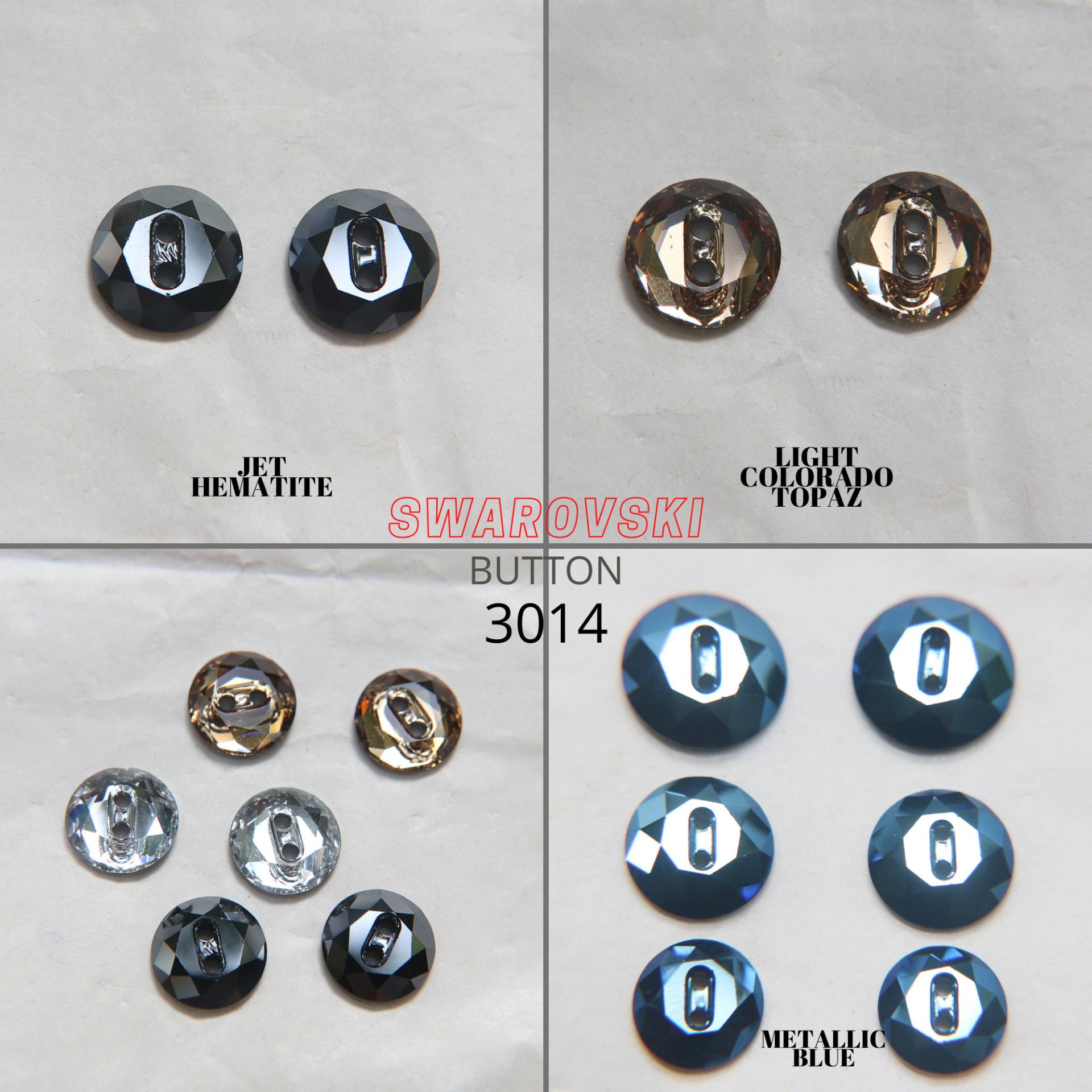 12 mm Vintage Swarovski Metallic Blue Button 2 holes 2/6/12/36 pieces Article 3014 Vintage Crystal Foiled