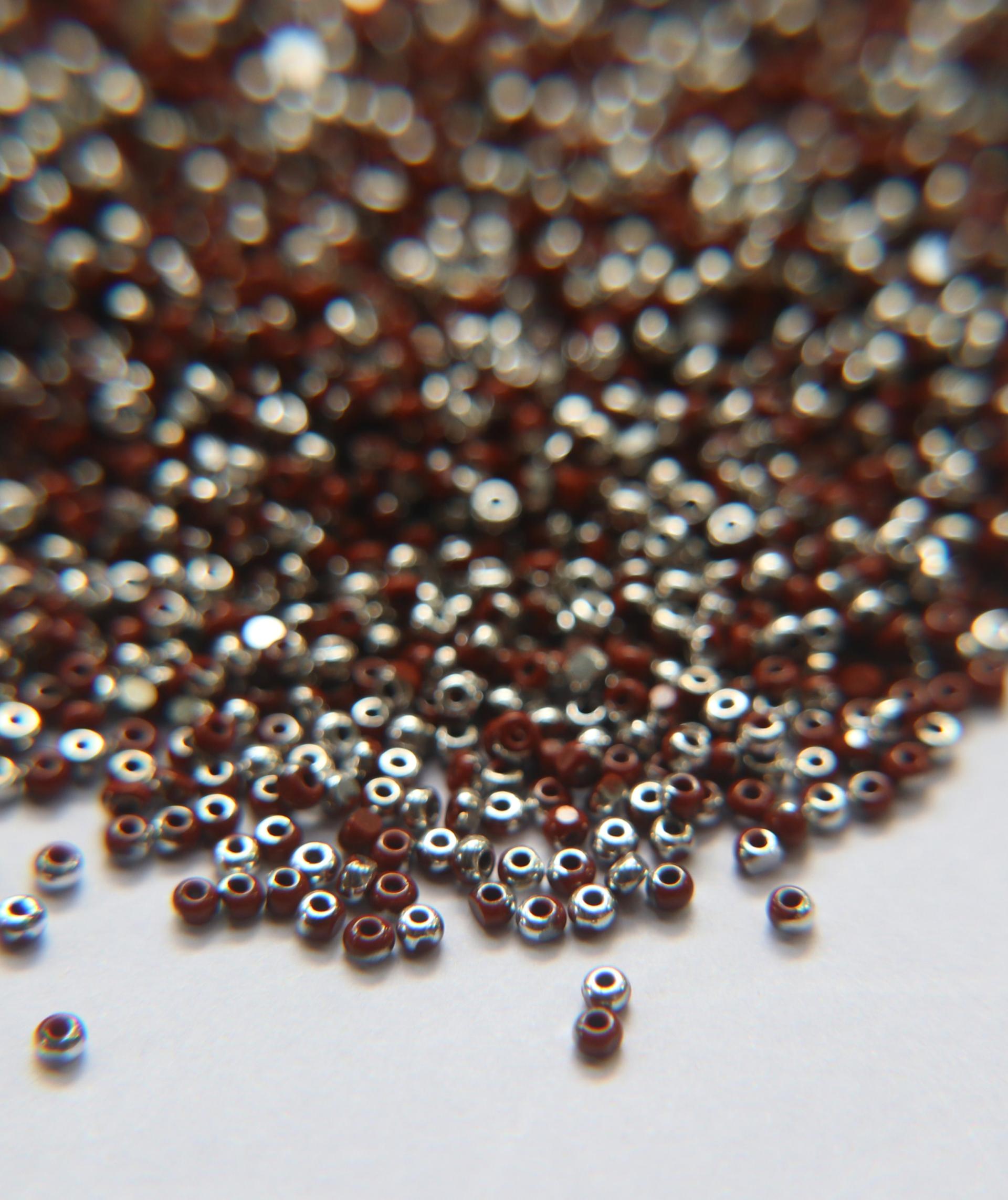 11/0 Charlotte true Cut Beads Patina Rust opaque Silver 10/20/50/250/500 Grams PREMIUM SEED Beads