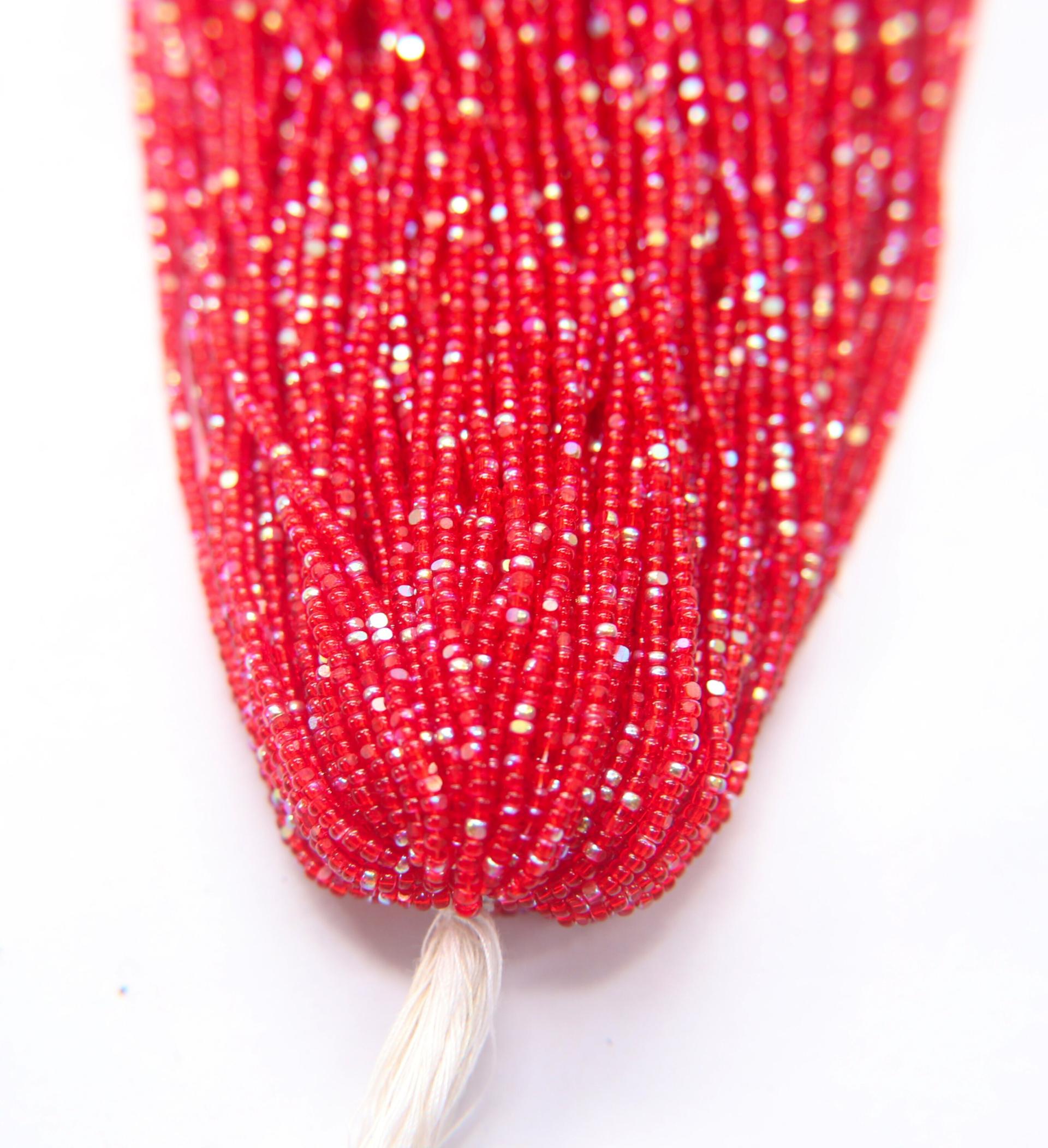 11/0 Hanks Charlotte Cut Beads Patina Transparent Light Siam Aurore Boreale 1/5/25/50/100 Hanks PREMIUM SEED BEADS, Native Supplies
