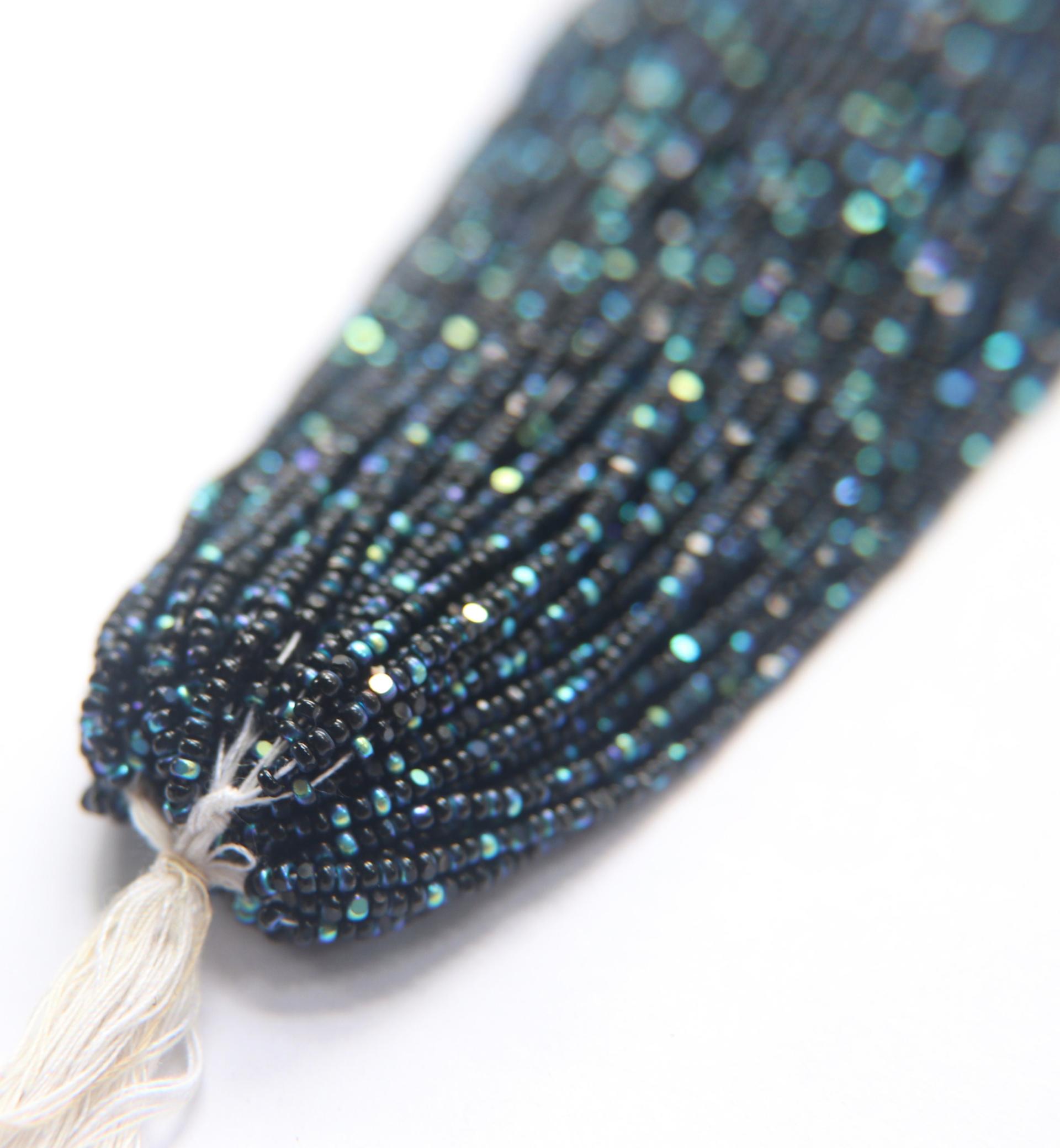 11/0 Hanks Charlotte Cut Beads Patina Jet Black Aurore Boreale 1/5/25/50/100 Hanks PREMIUM SEED BEADS, Native Supplies