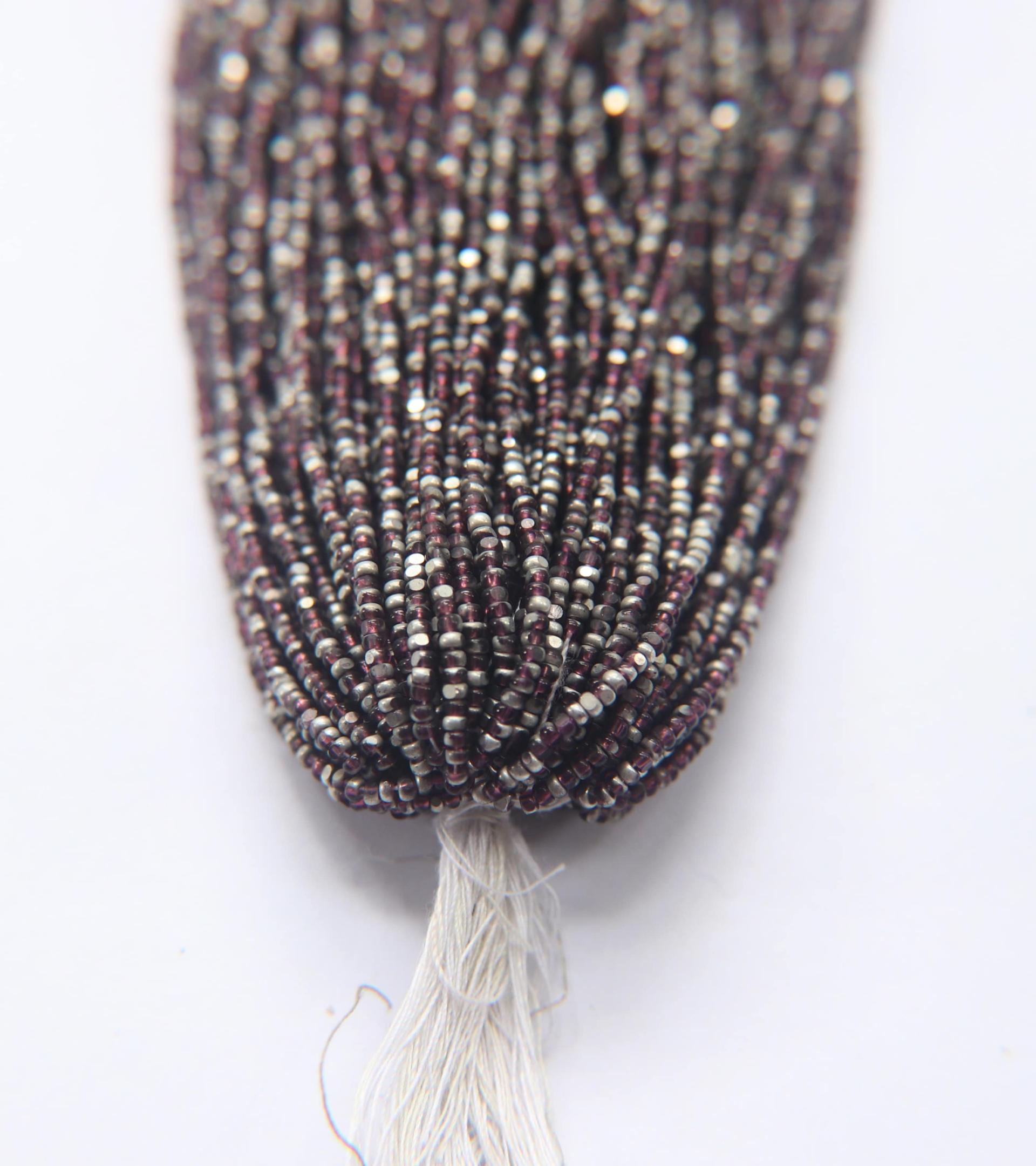 11/0 Hanks Charlotte Cut Beads Patina Transparent Amethyst Silver 1/5/25/50/100 Hanks PREMIUM SEED BEADS, Native Supplies