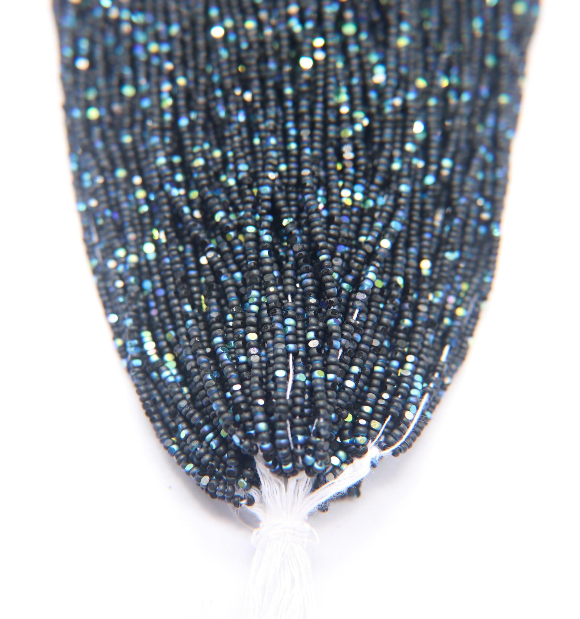 13/0 Hanks Charlotte Cut Beads Patina Matt Jet Black Aurore Boreale 1/5/25/50/100 Hanks 1.6mm glass beads, native jewelry supply, findings